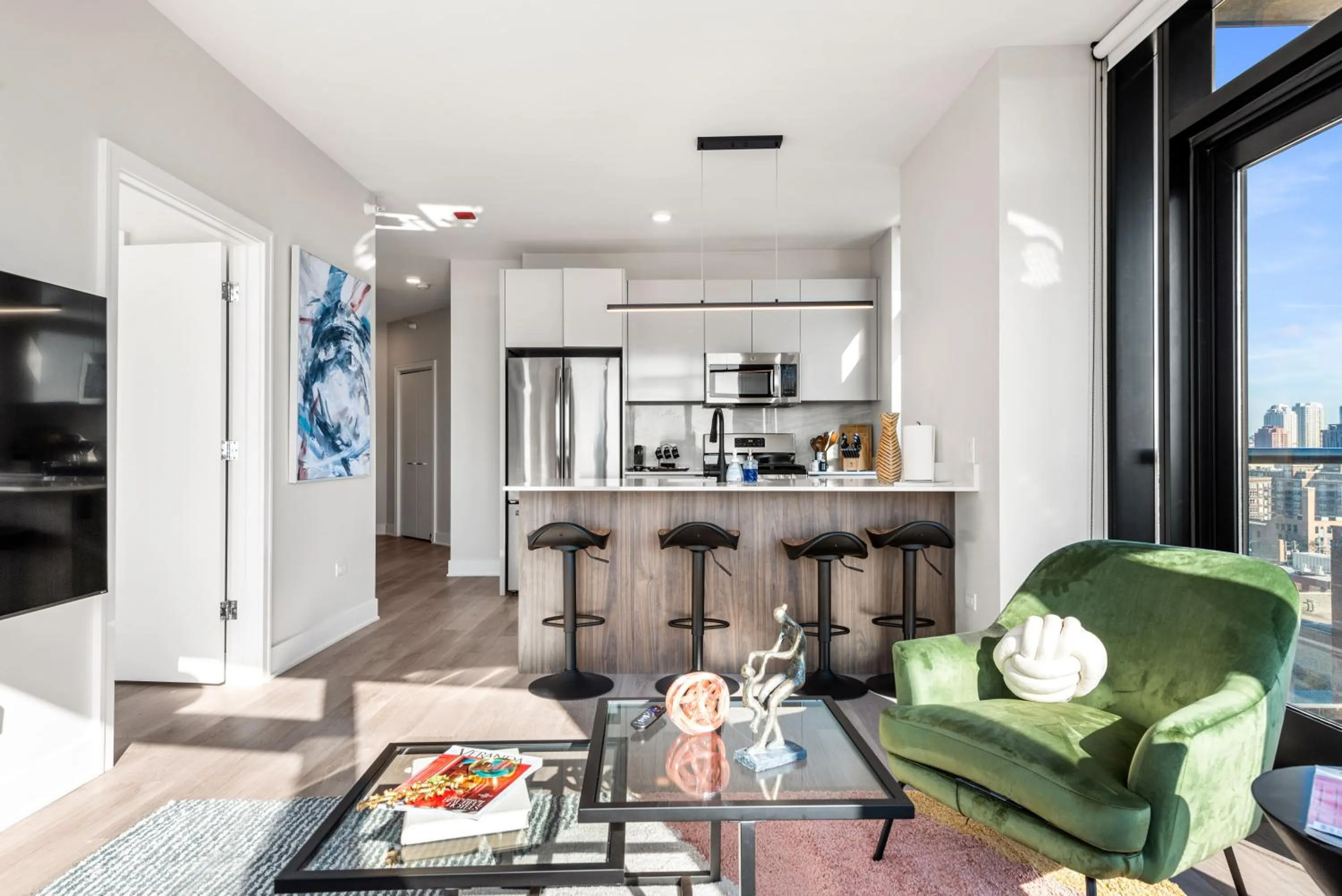 Kitchen or kitchenette in Avra Stylish Apartments Prime West Loop Location Near Union Park