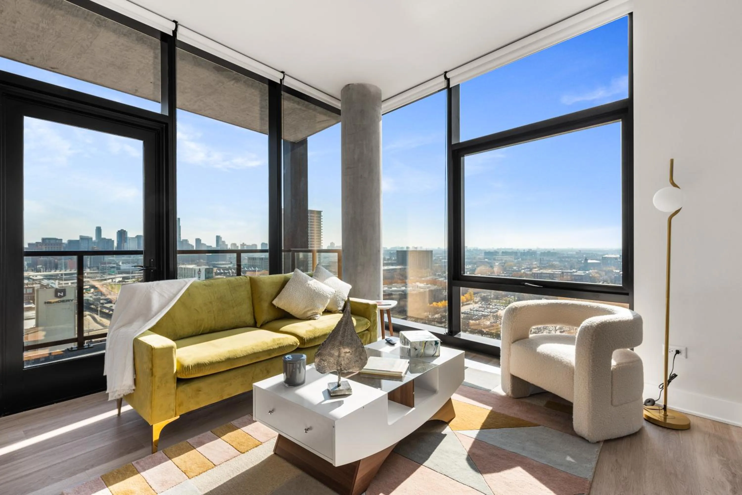 Living room in Avra Stylish Apartments Prime West Loop Location Near Union Park