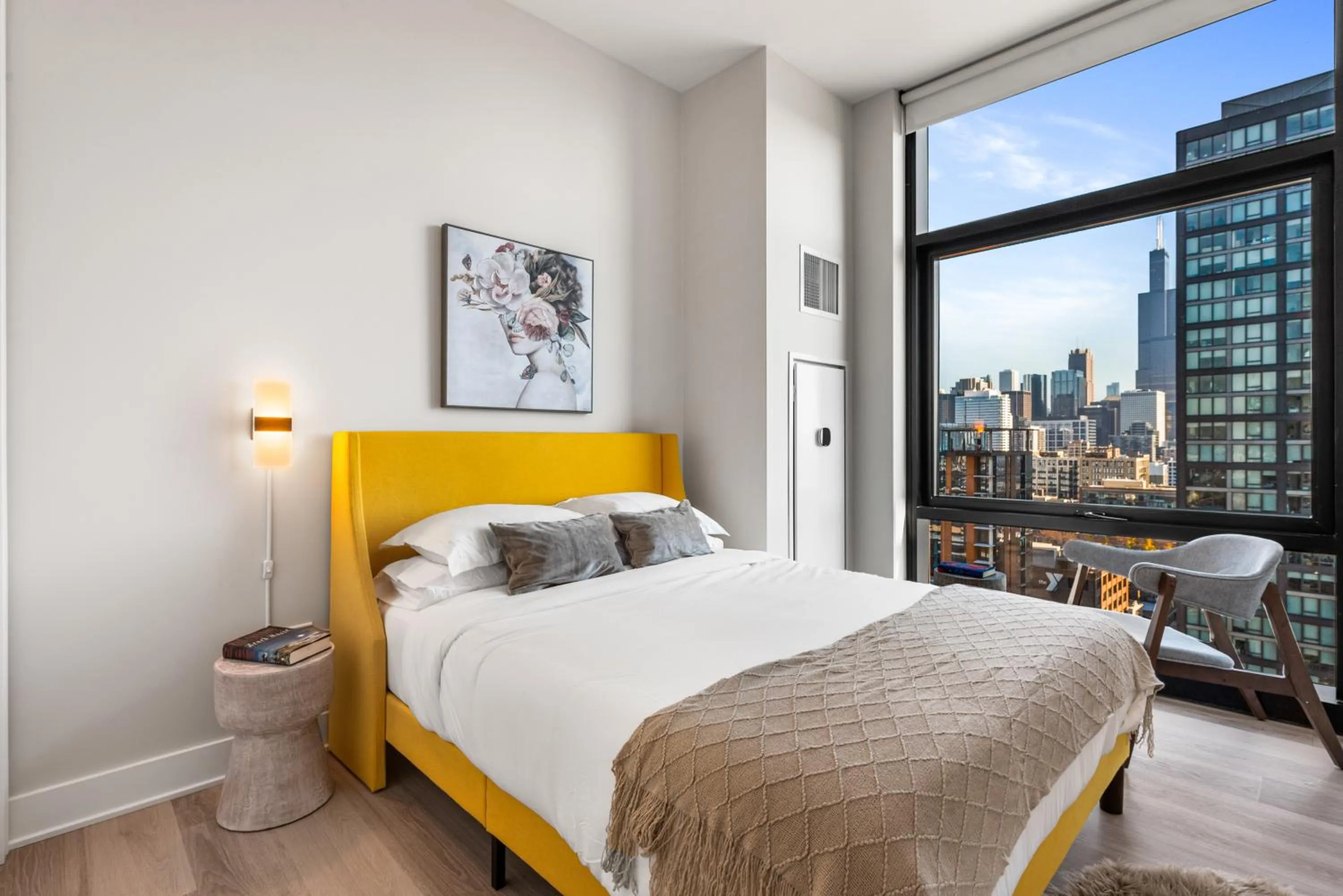 Bedroom, Bed in Avra Stylish Apartments Prime West Loop Location Near Union Park