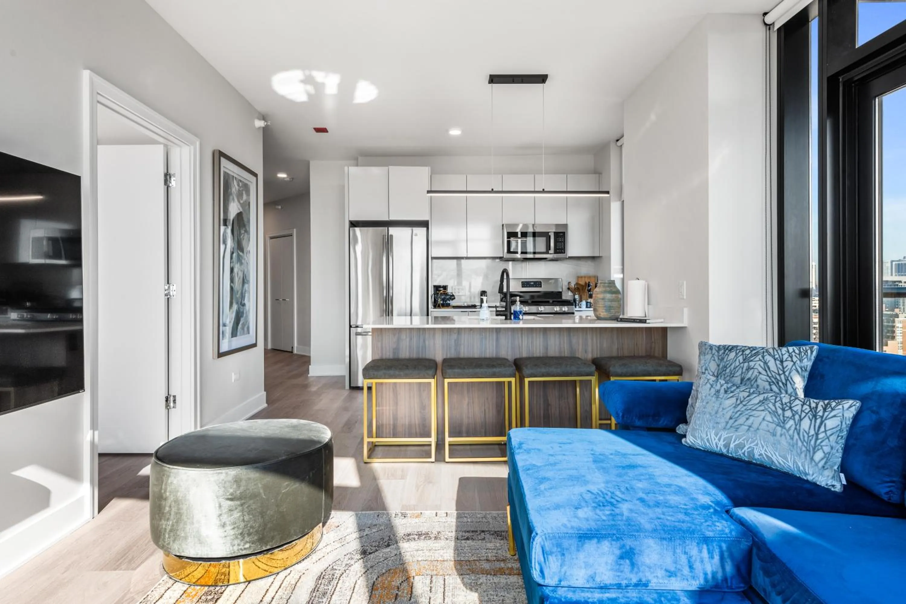 Living room in Avra Stylish Apartments Prime West Loop Location Near Union Park