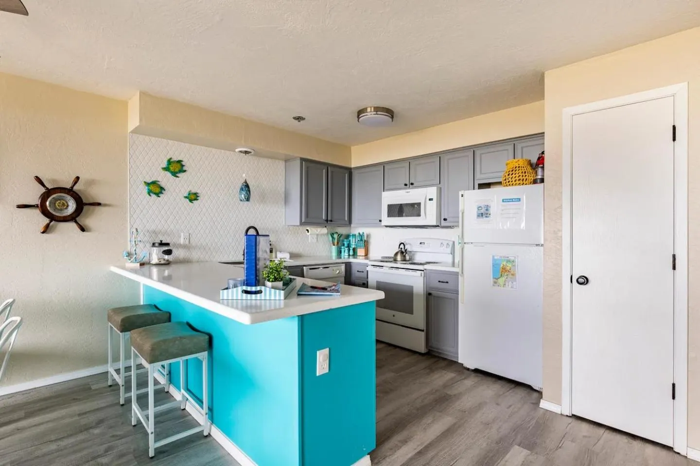 Kitchen or kitchenette in Sand Dollar Haven at Seaside Beach Club Unit 306