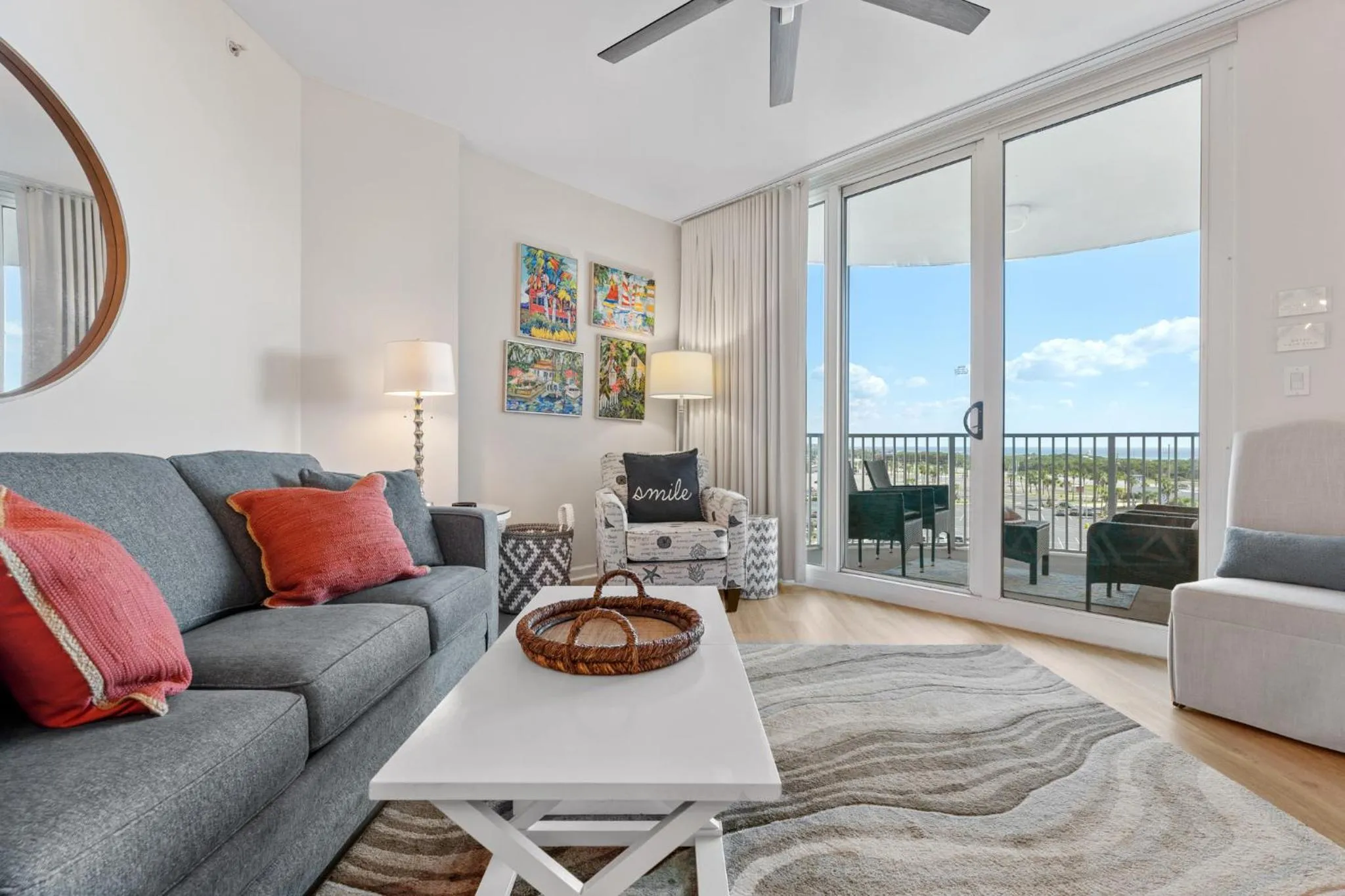 Living room in 5 Star Resort 6th fl 2BR 2 BATH King Suite Shuttle Pools Family