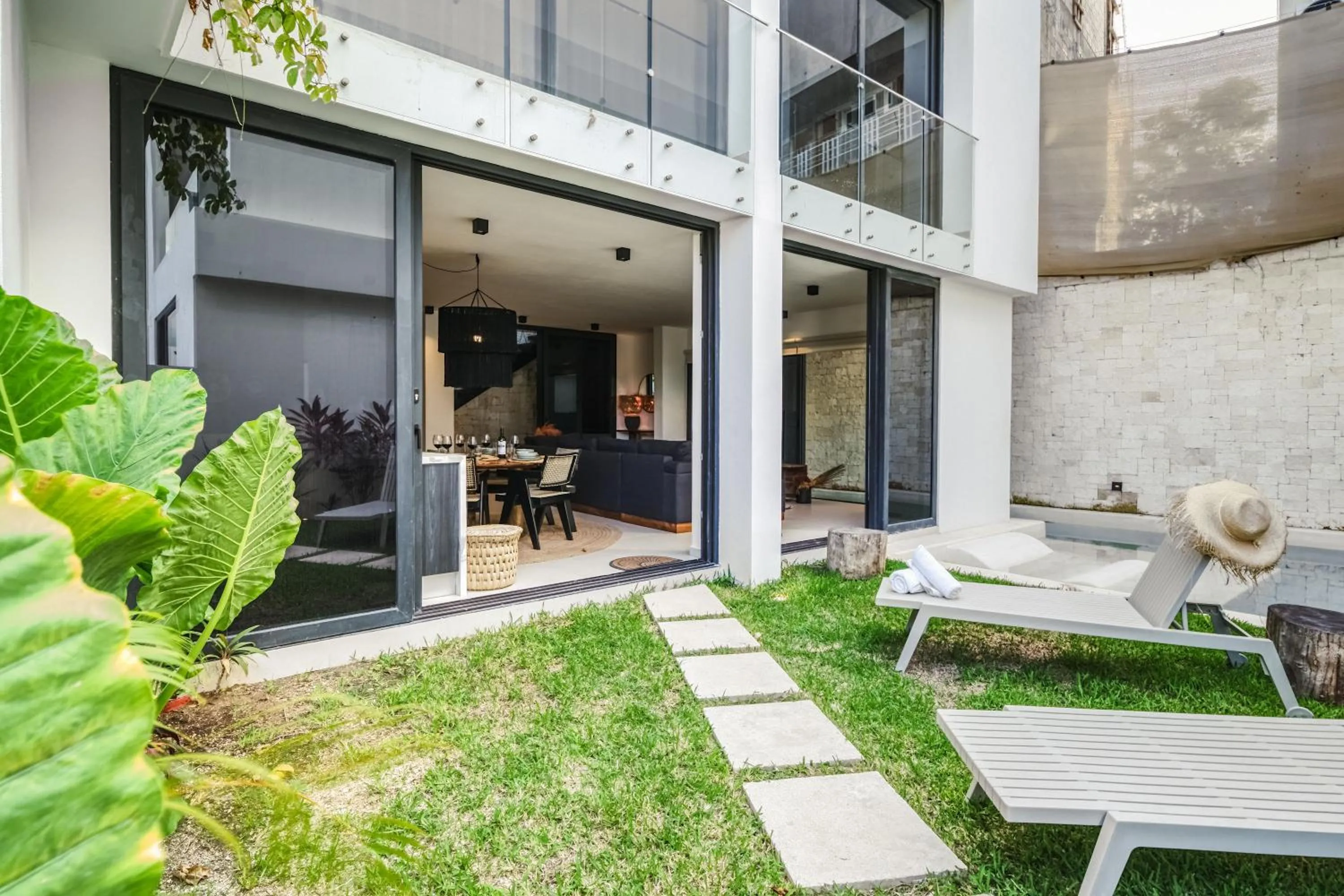 Patio in 2BR Coworking Freestanding Bathtub Private Pool