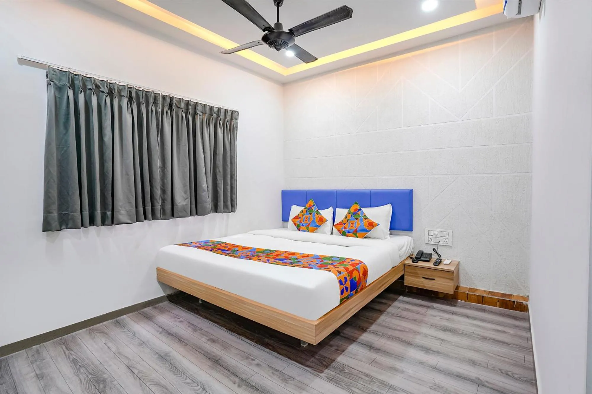 Photo of the whole room, Bed in FabHotel Vrundavan, Athwa