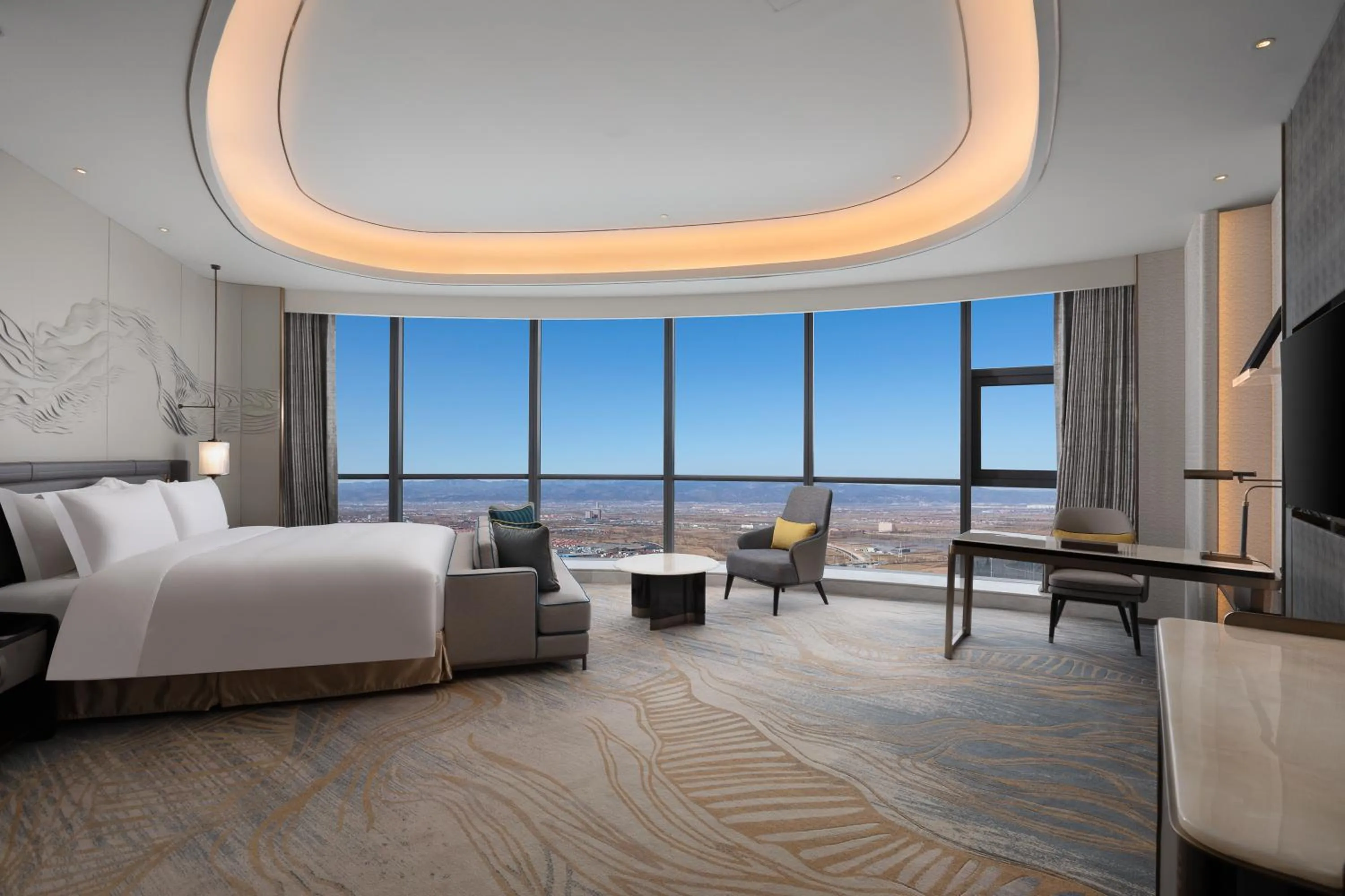 Bedroom, Bed in Wyndham Grand Shanxi Xiaohe Xincheng