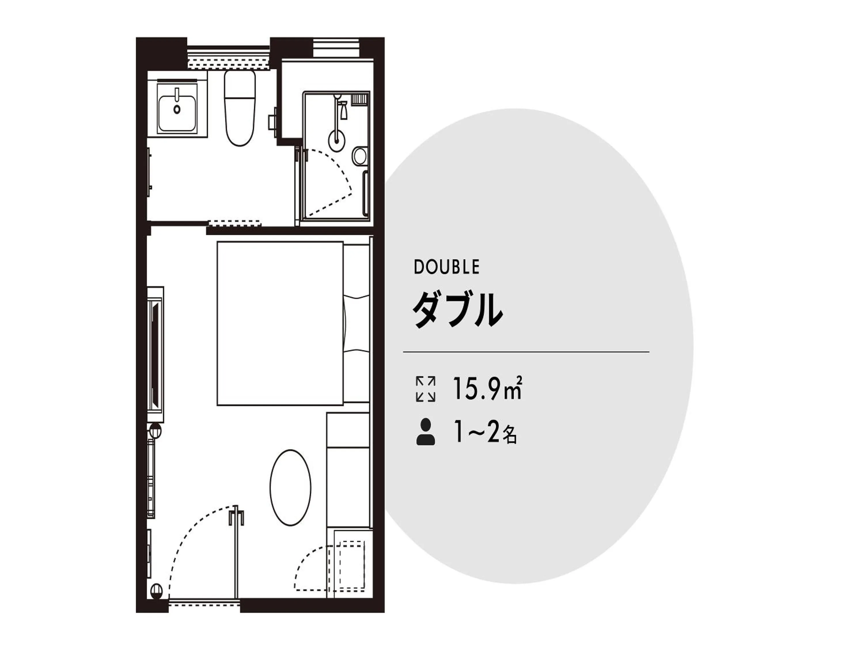 Floor plan in Nishitetsu Hotel Croom Hakata Gion Kushida Shrine