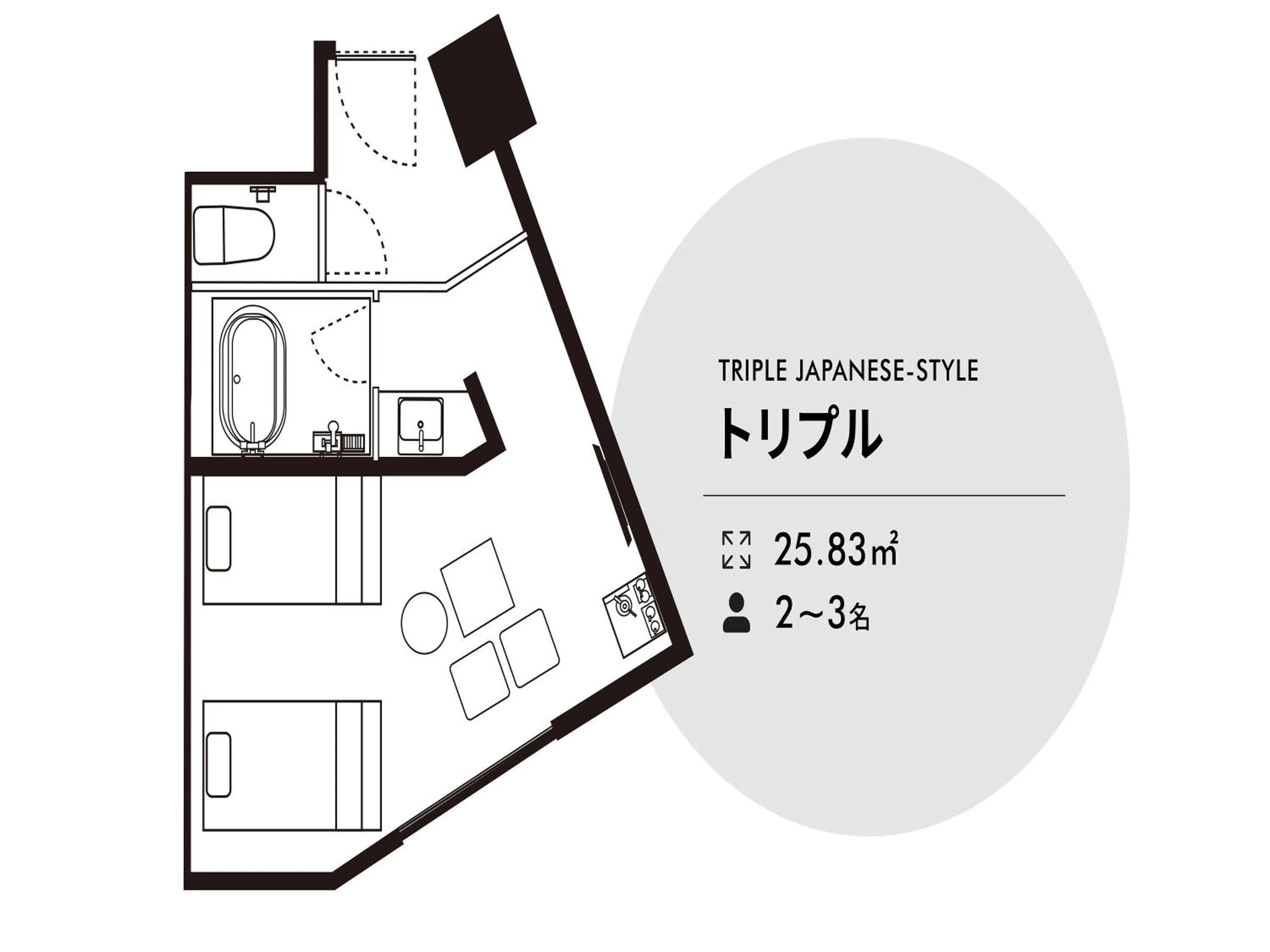 Floor plan in Nishitetsu Hotel Croom Hakata Gion Kushida Shrine