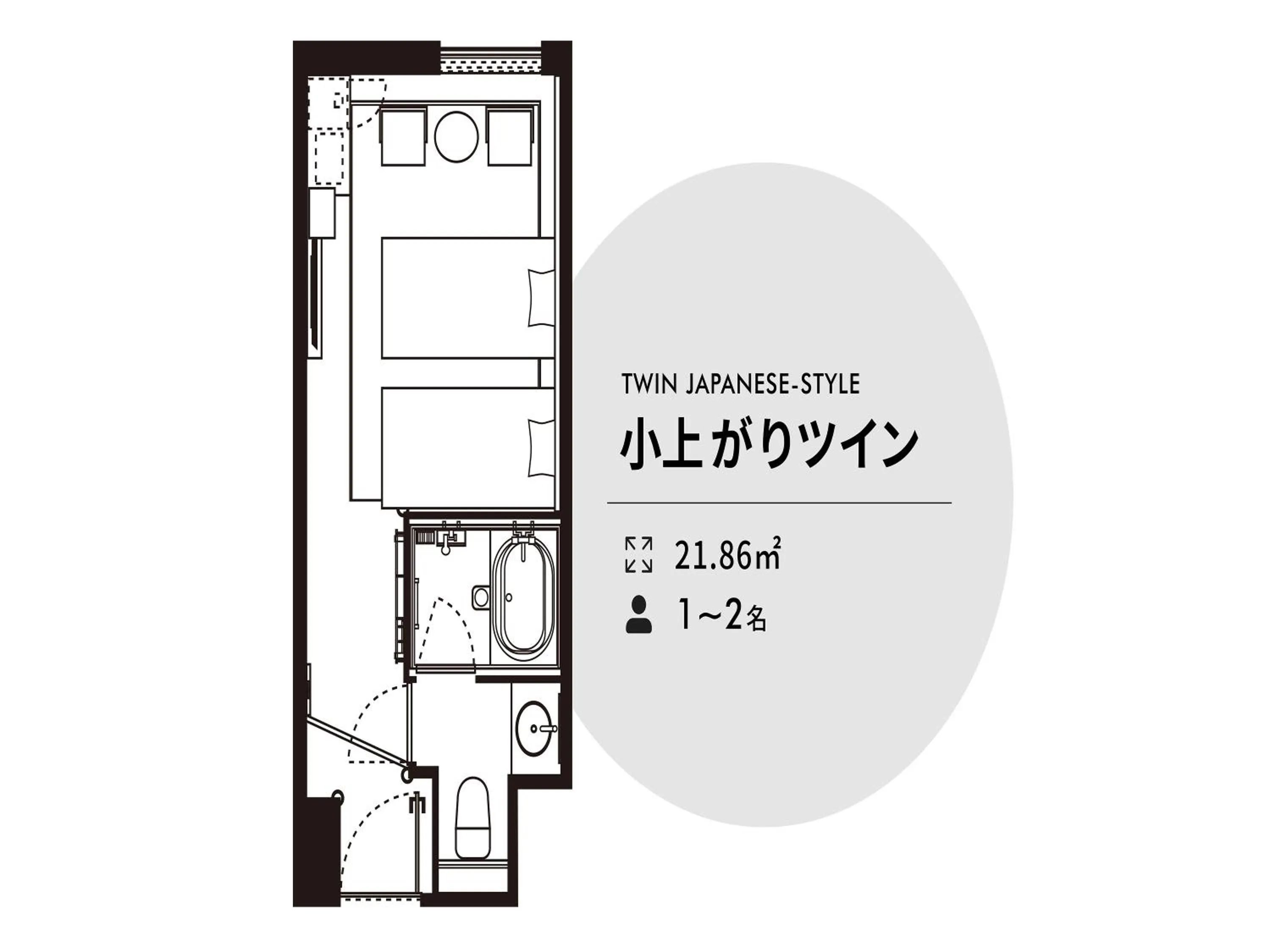 Floor plan in Nishitetsu Hotel Croom Hakata Gion Kushida Shrine