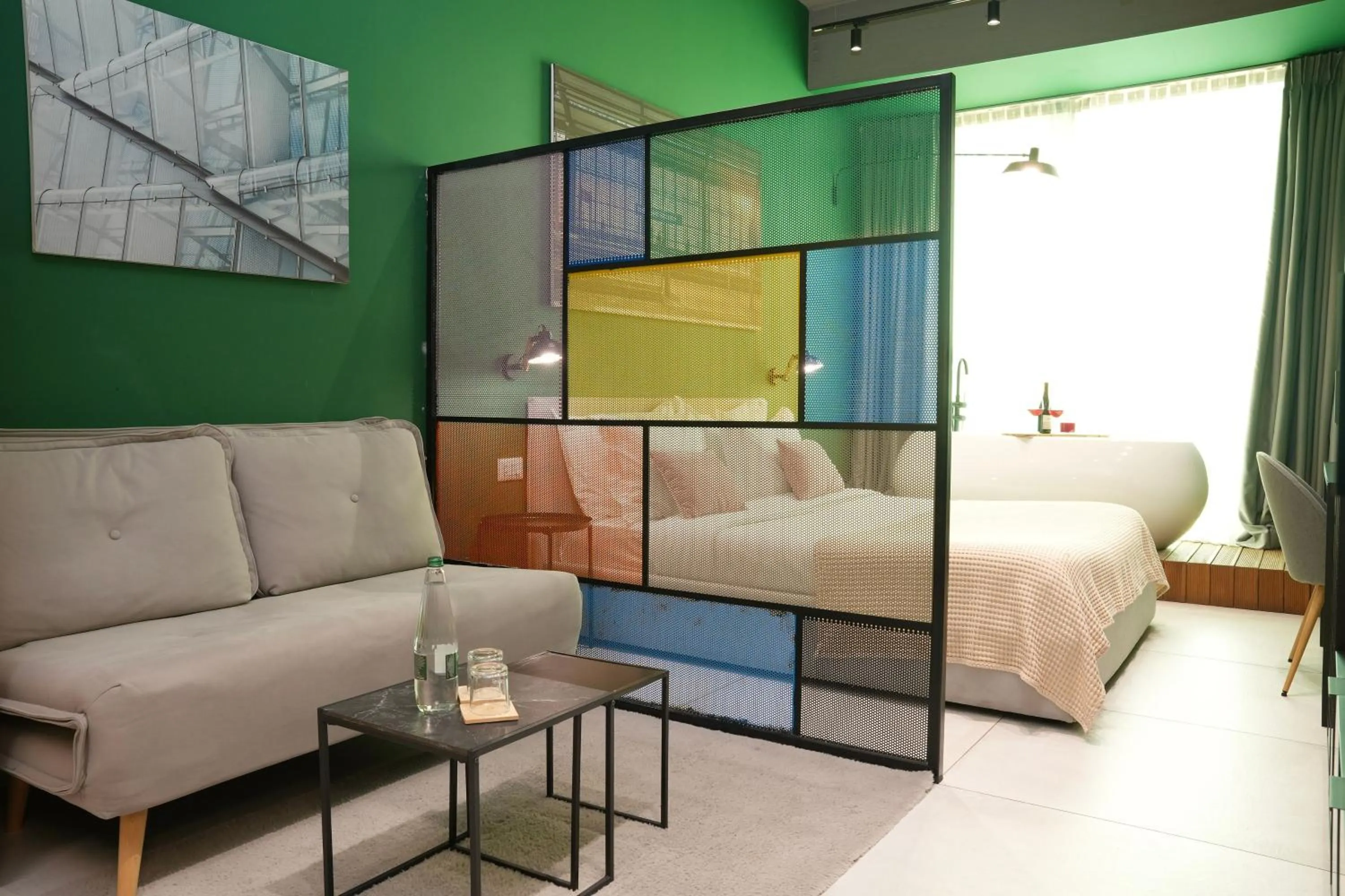 Living room, Bed in Ambassador Skyline Apartments