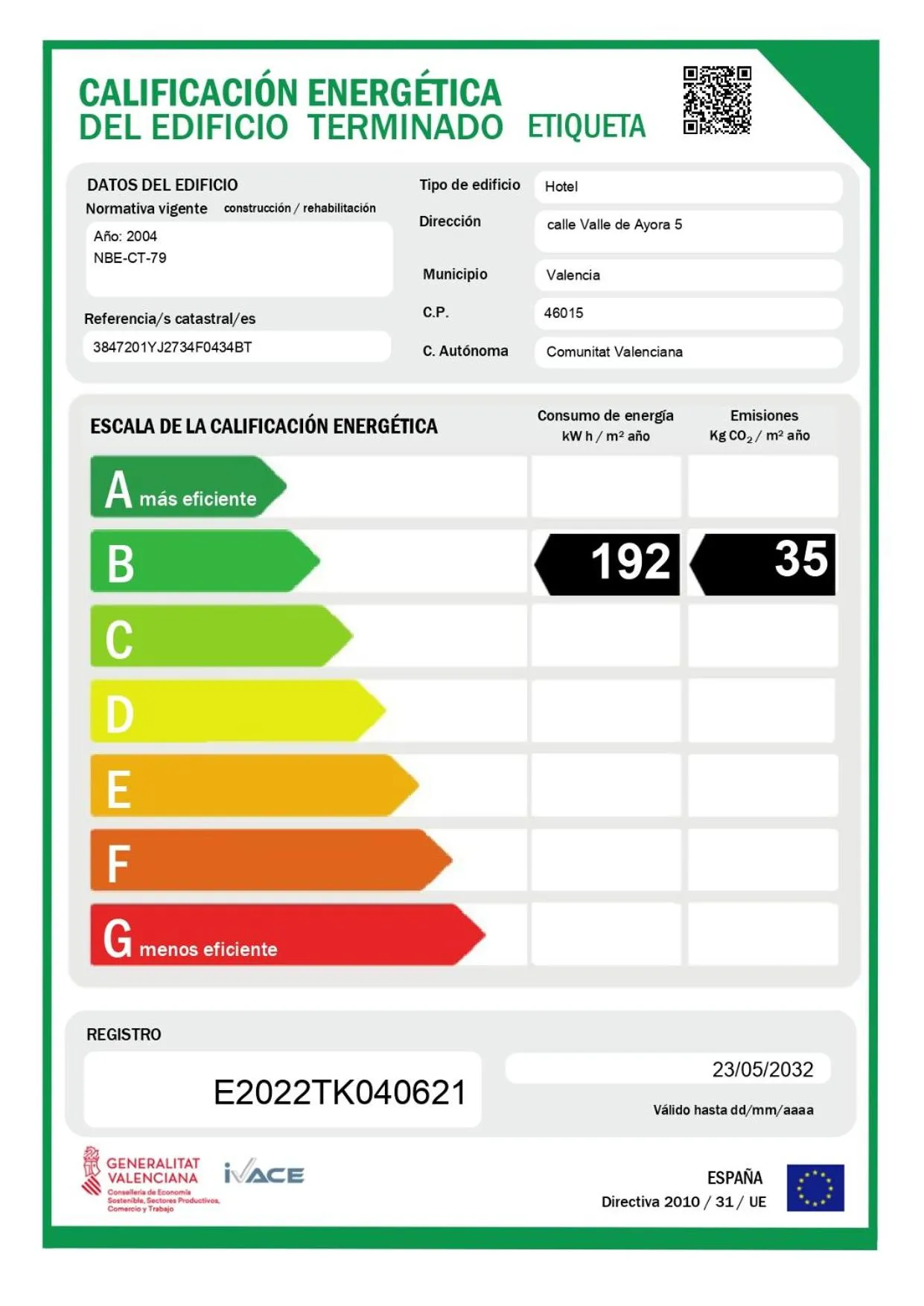Logo/Certificate/Sign in Ilunion Valencia 3