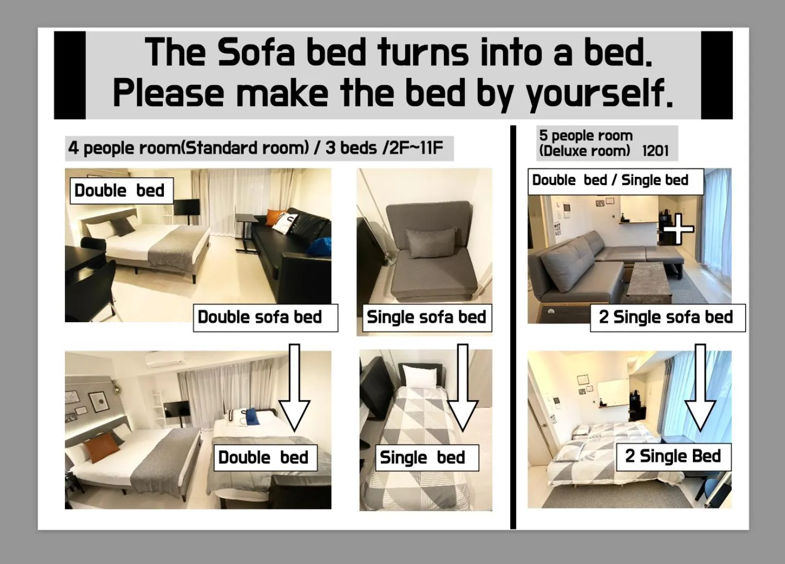 Bed in FLOWER TERRACE Higashi Shinjuku