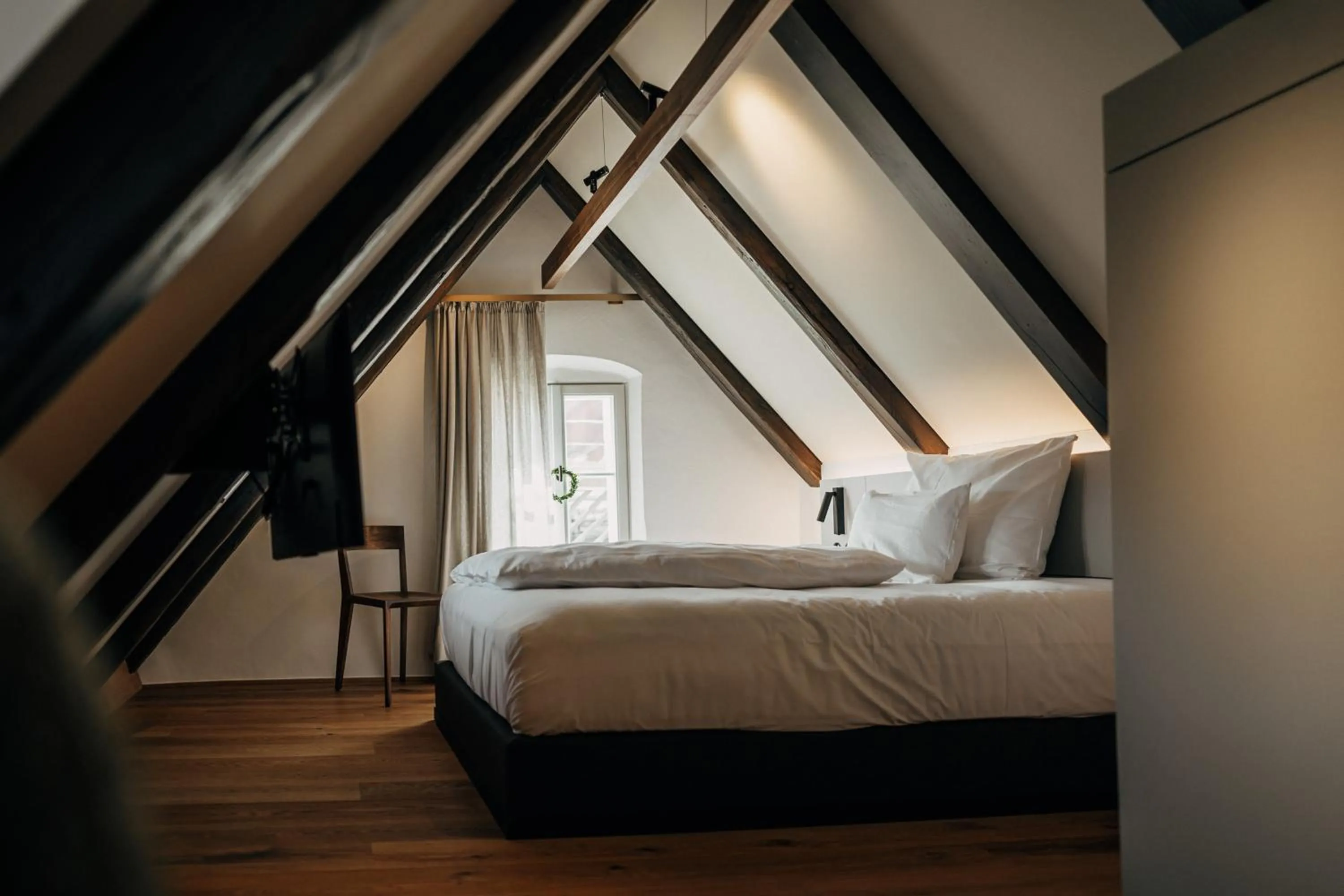 Bedroom, Bed in Bootshaus Amberg