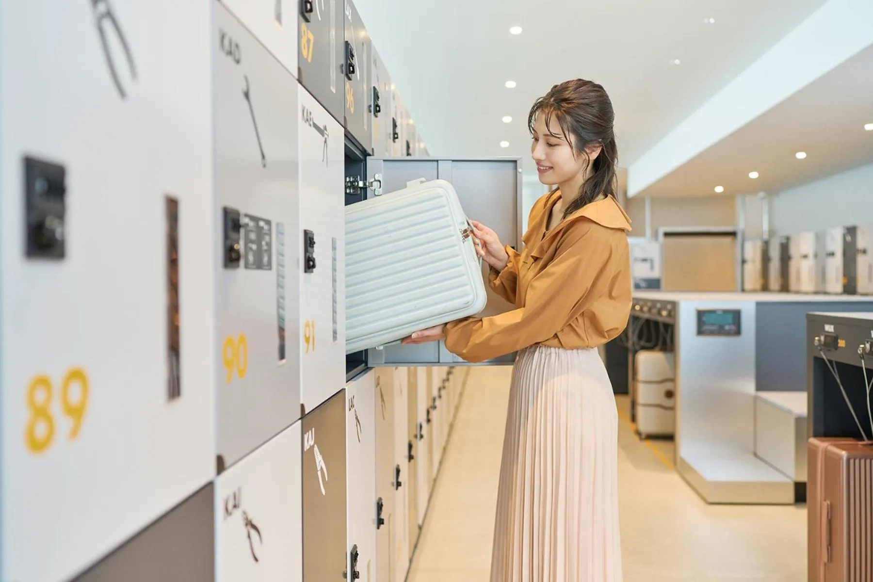 locker in OMO Kansai Airport by Hoshino Resorts