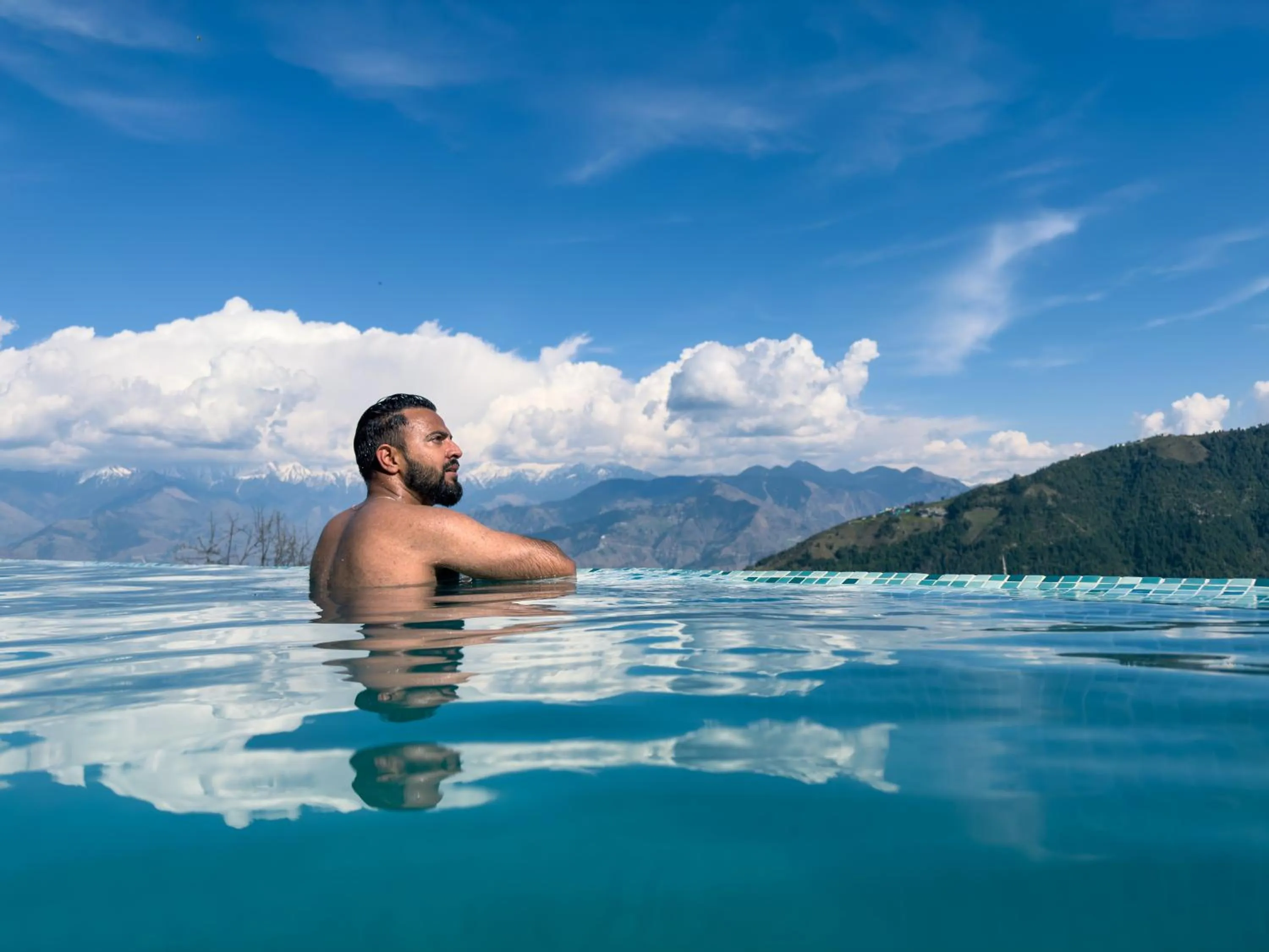 Pool view in Wolfandwoods