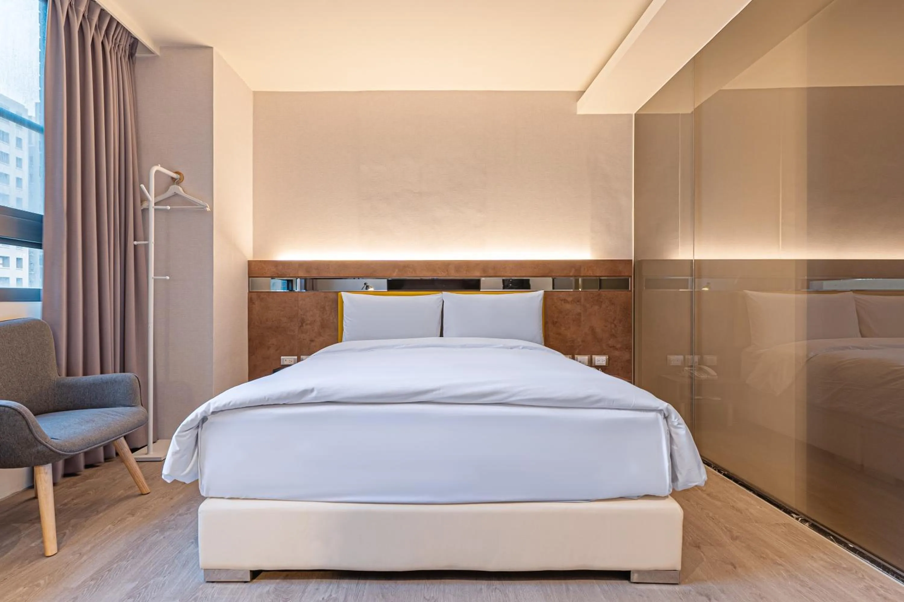 Bed in CHECK inn Taichung Qinghai