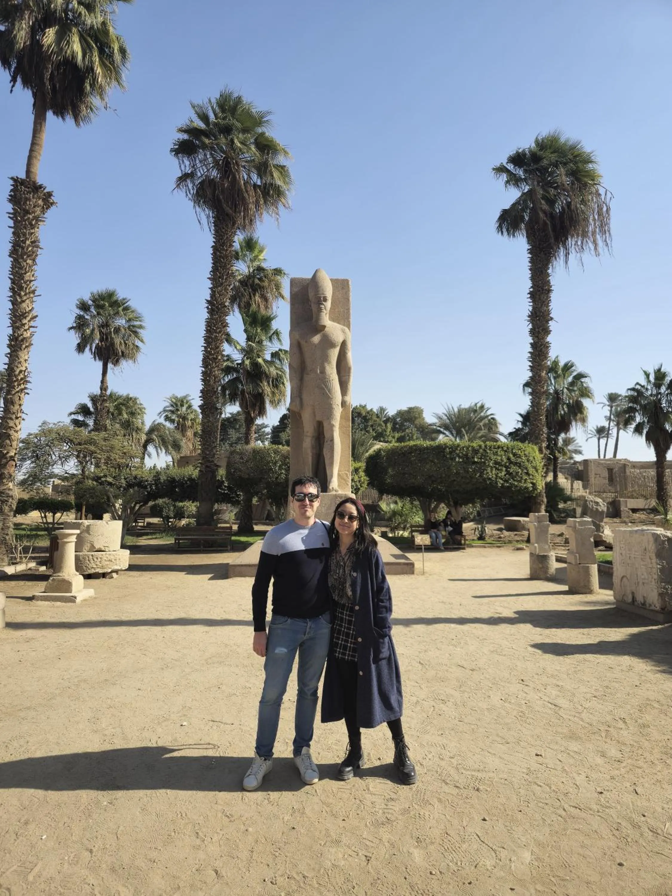 group of guests in Zeina pyramids view