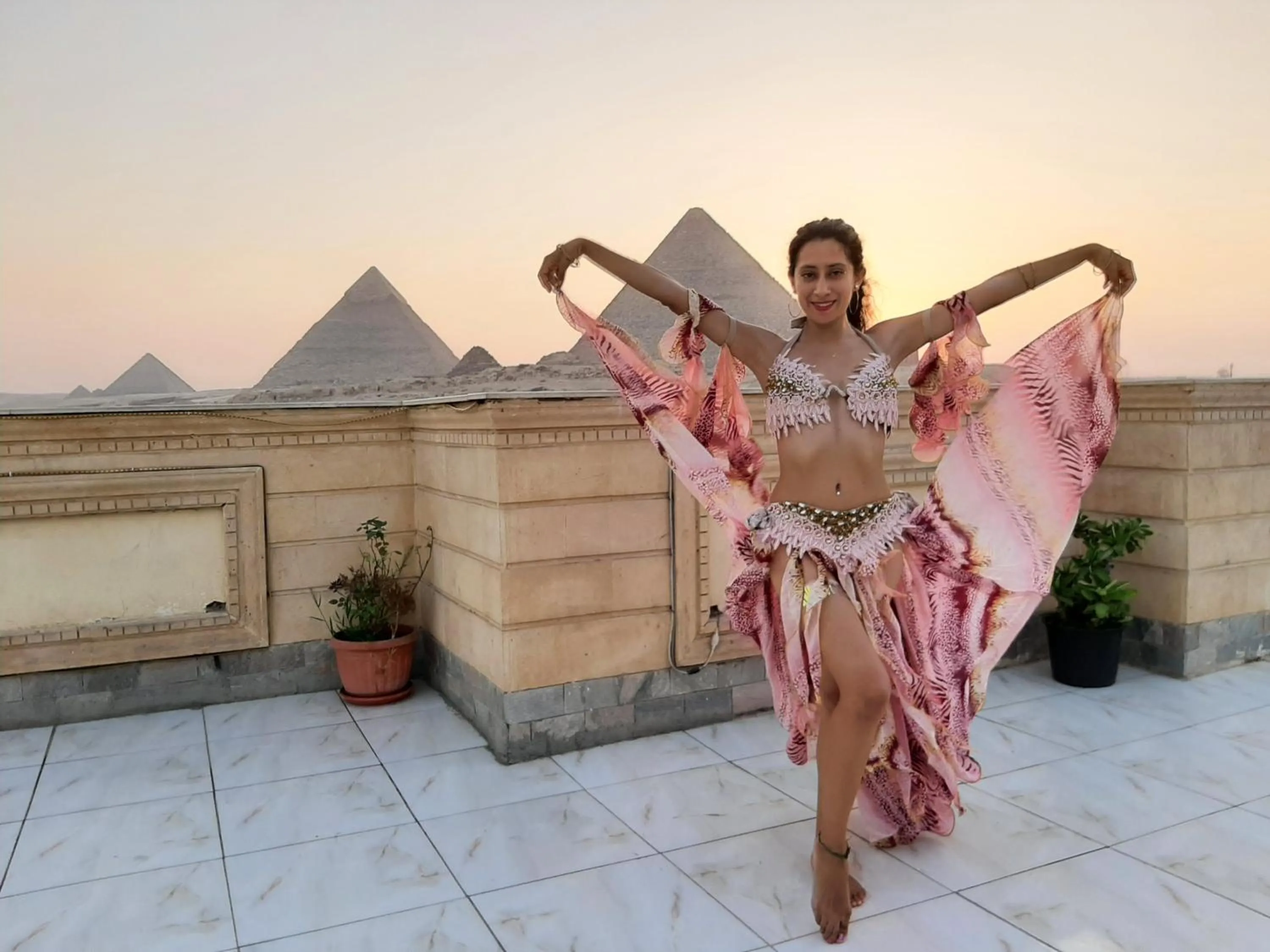 Natural landscape in Zeina pyramids view