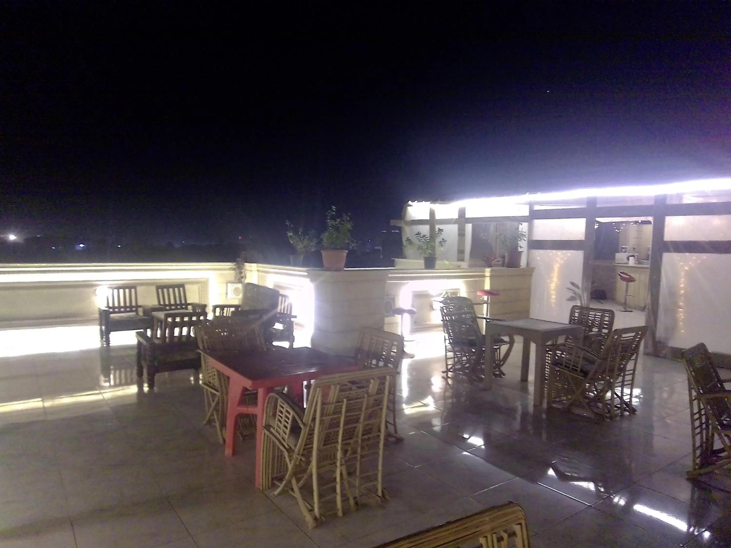 Night in Zeina pyramids view