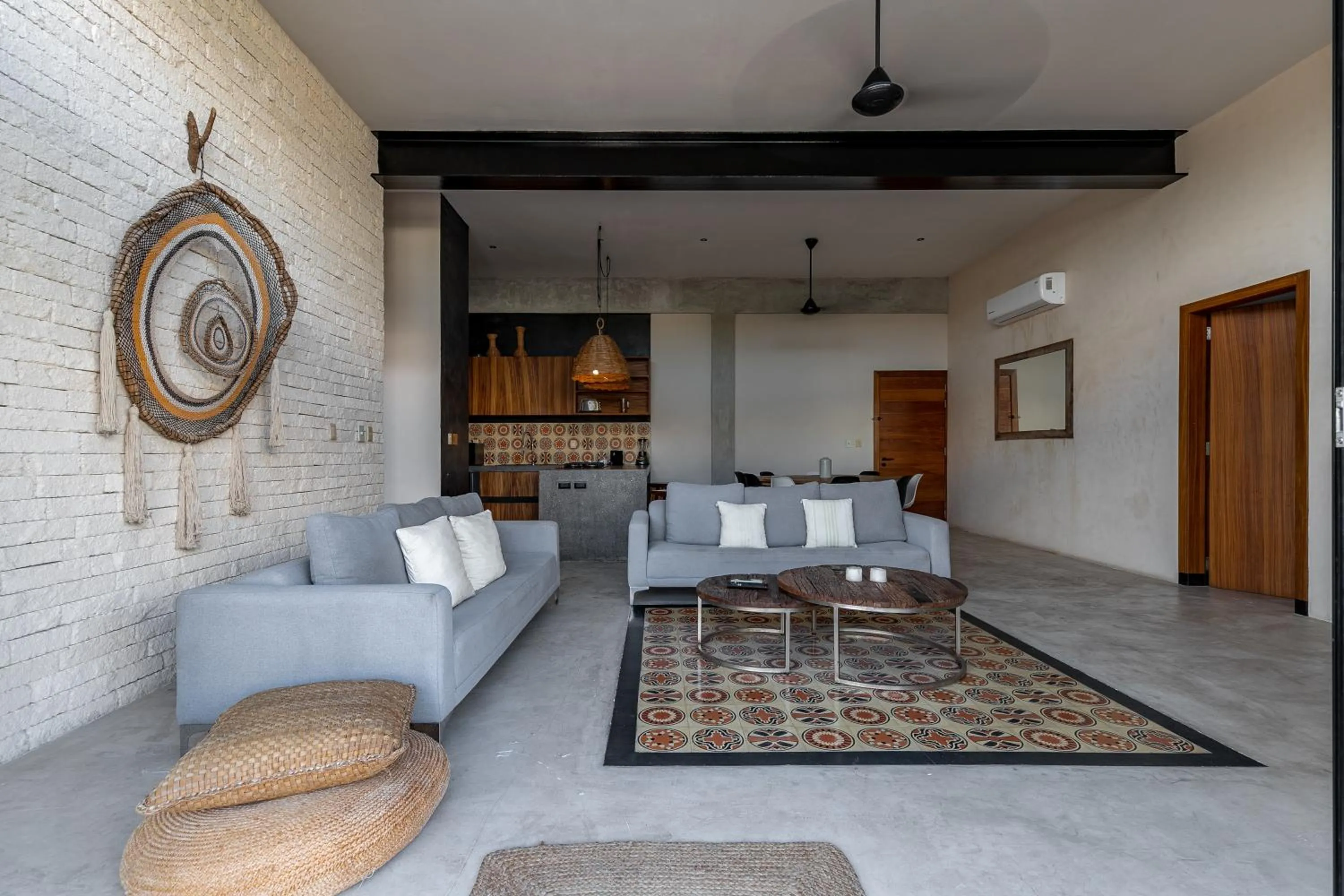 Living room in Lumina at Mudra Tulum