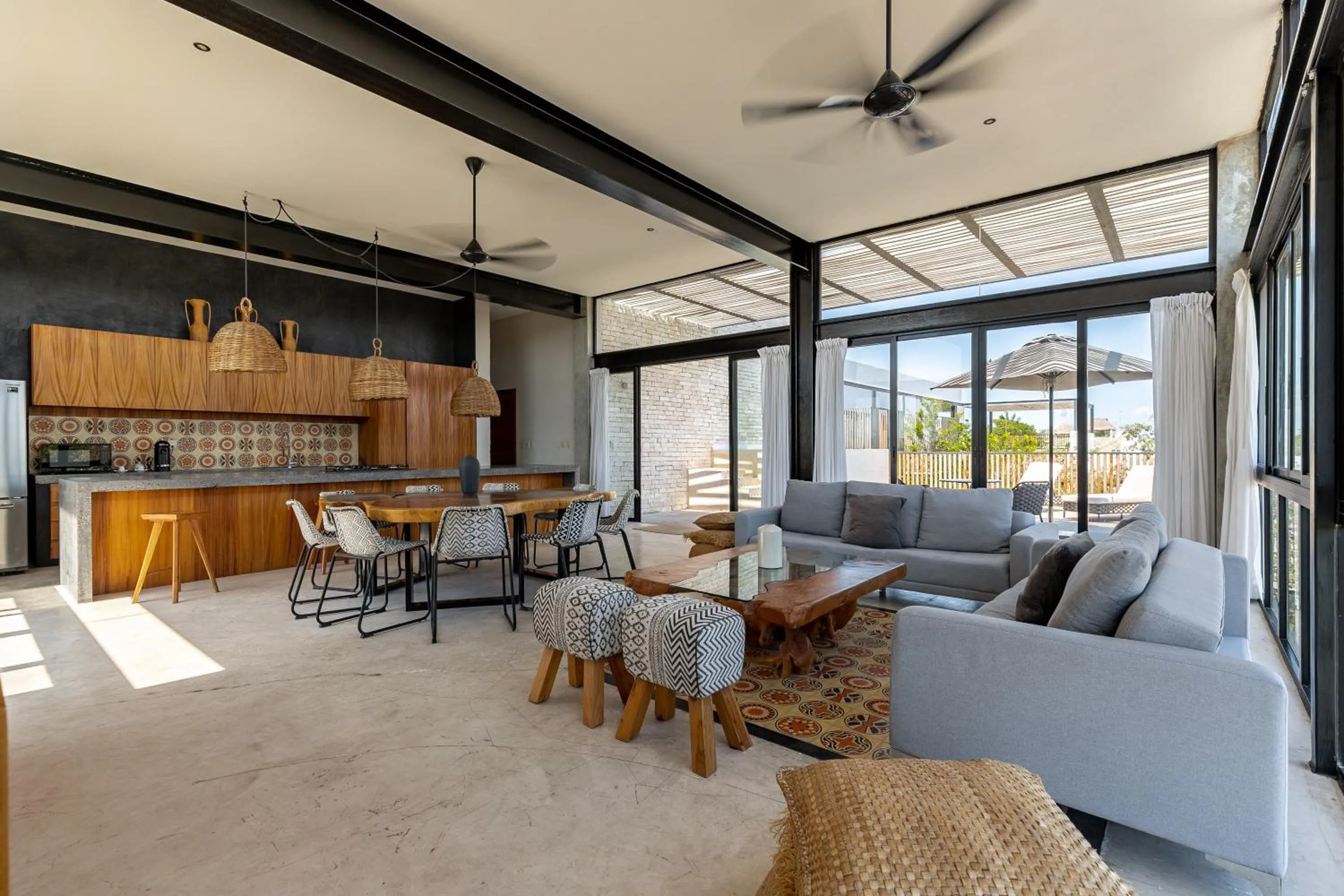 Living room in Lumina at Mudra Tulum