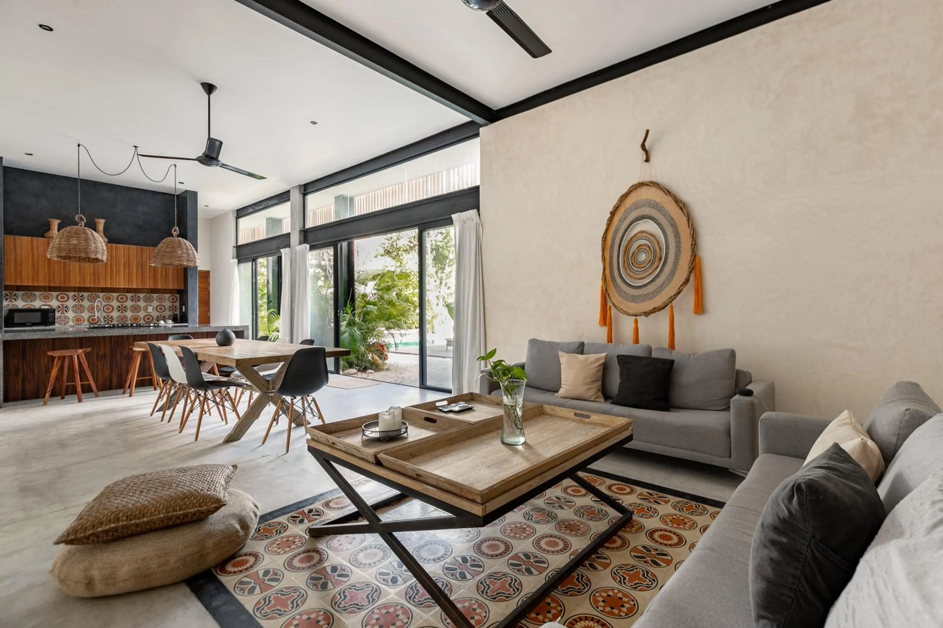 Living room in Lumina at Mudra Tulum