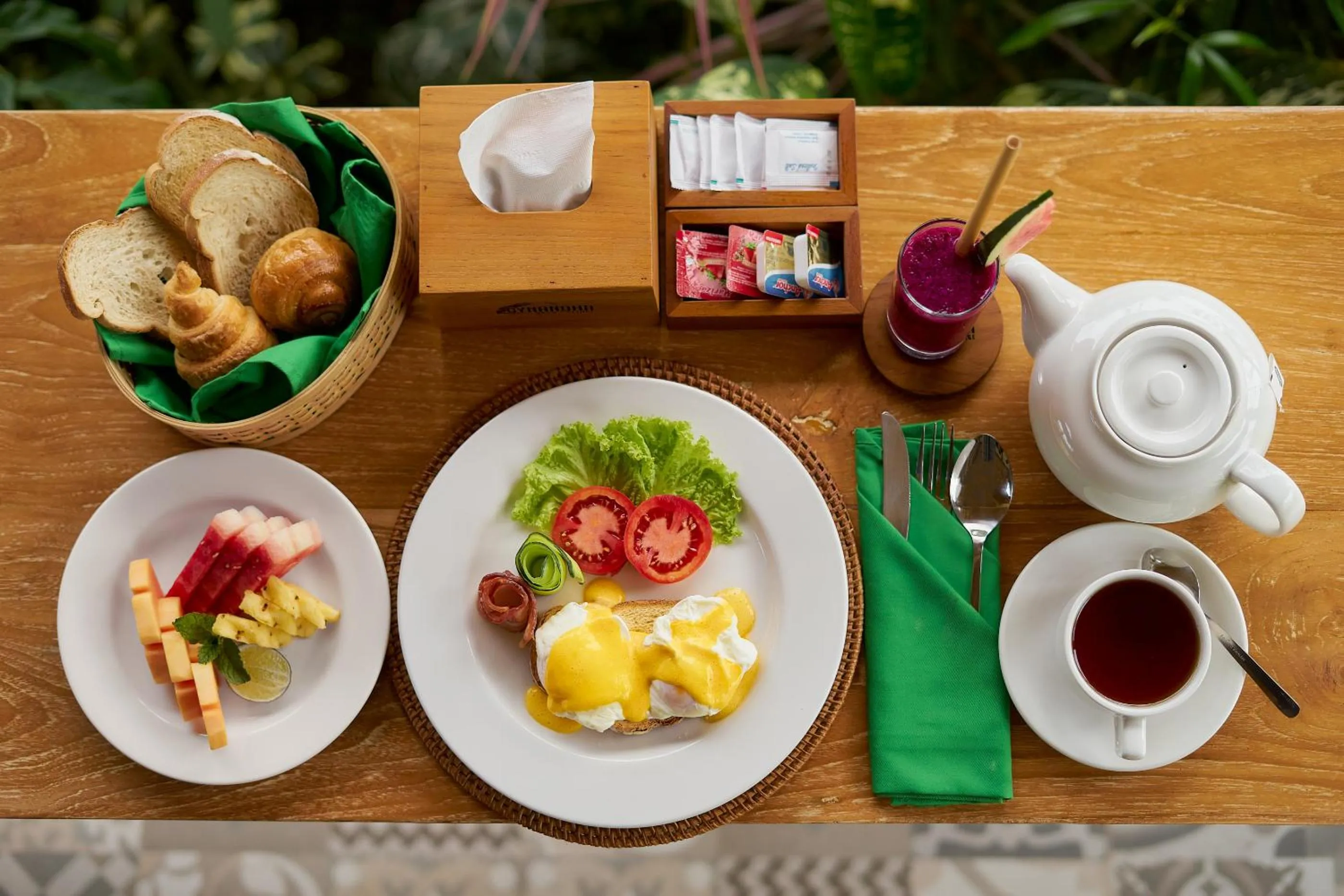 American breakfast in Gynandha Ubud Cottage