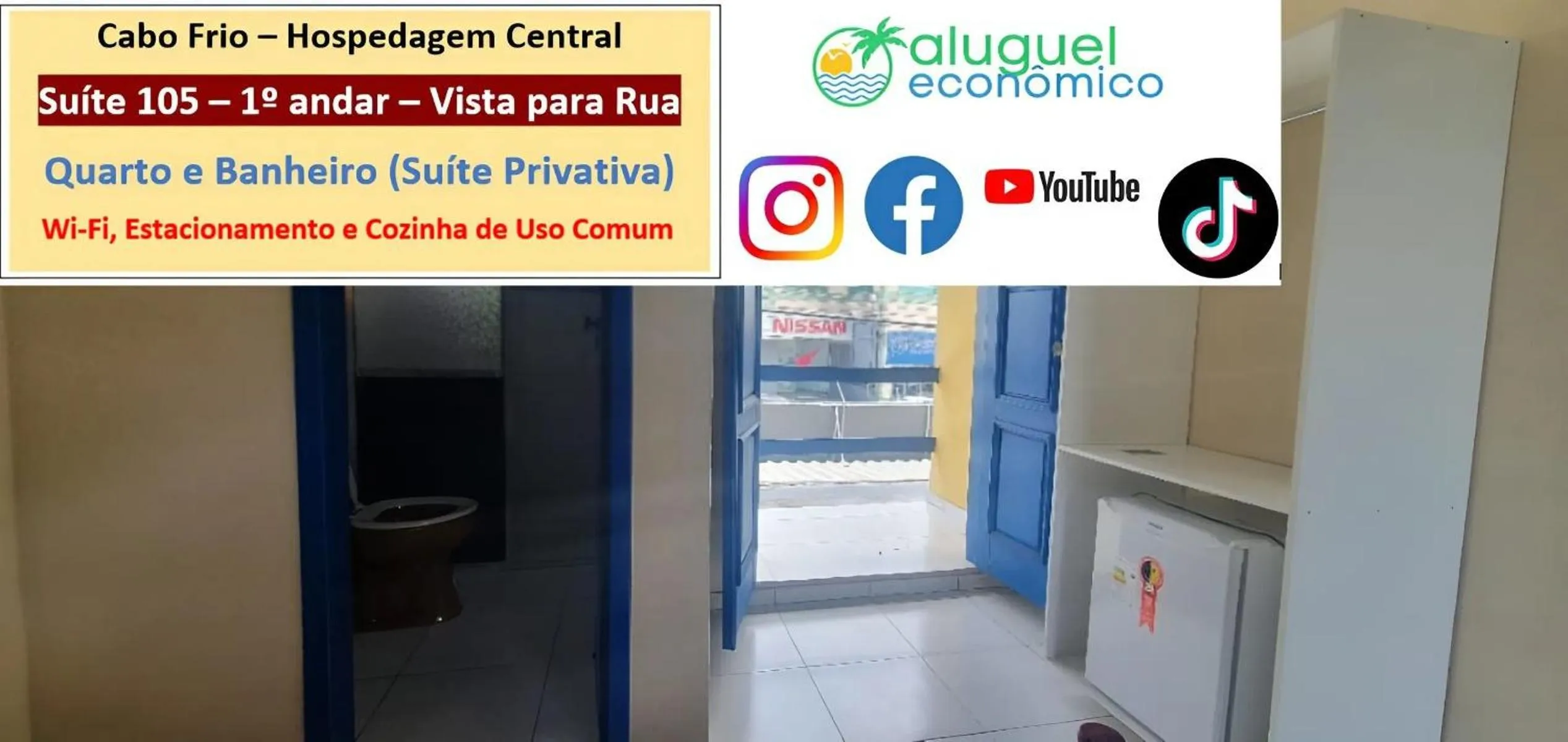 Bedroom in Cabo Frio - Hospedagem Central - Aluguel Econômico