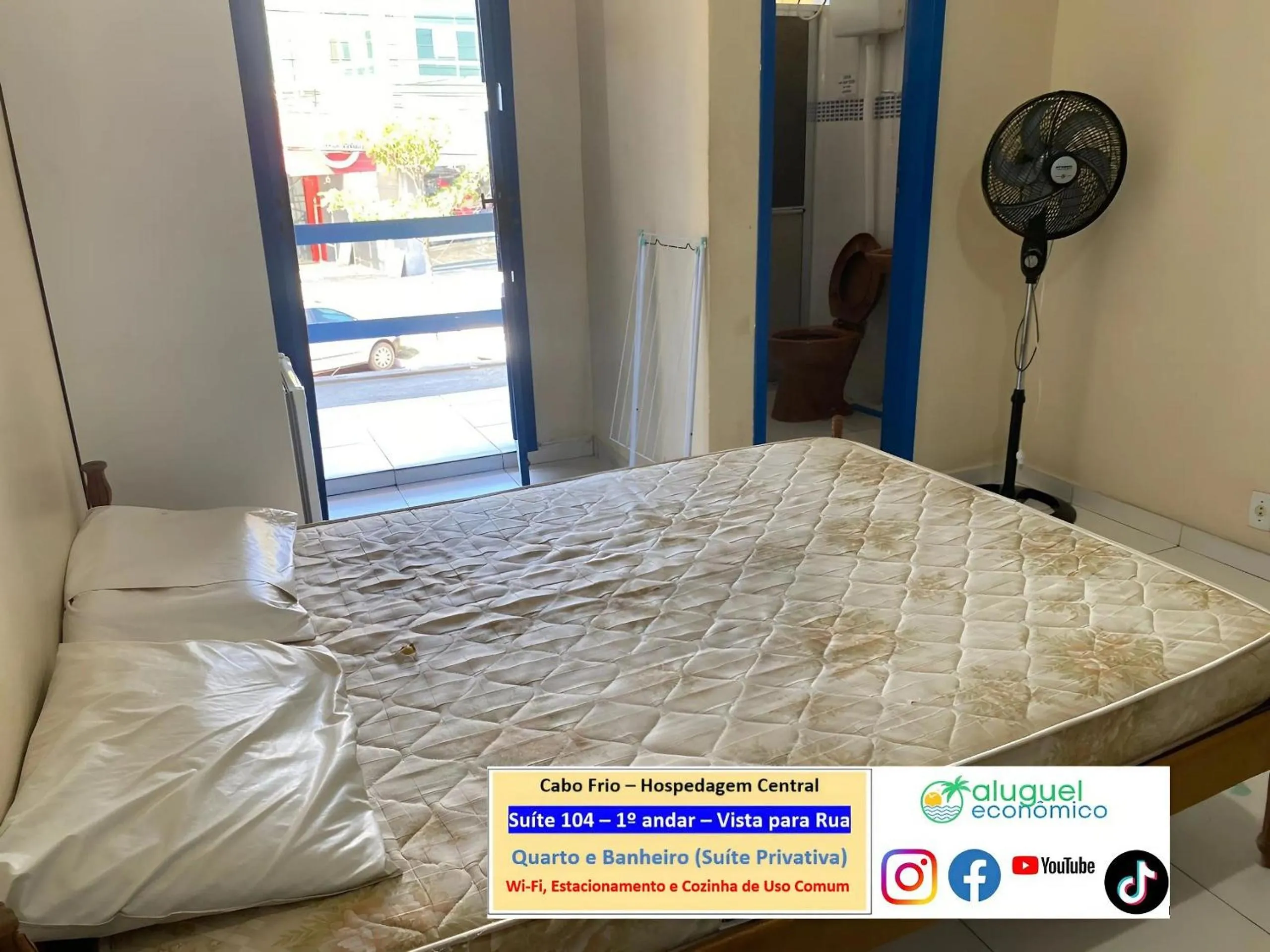 Bedroom, Bed in Cabo Frio - Hospedagem Central - Aluguel Econômico