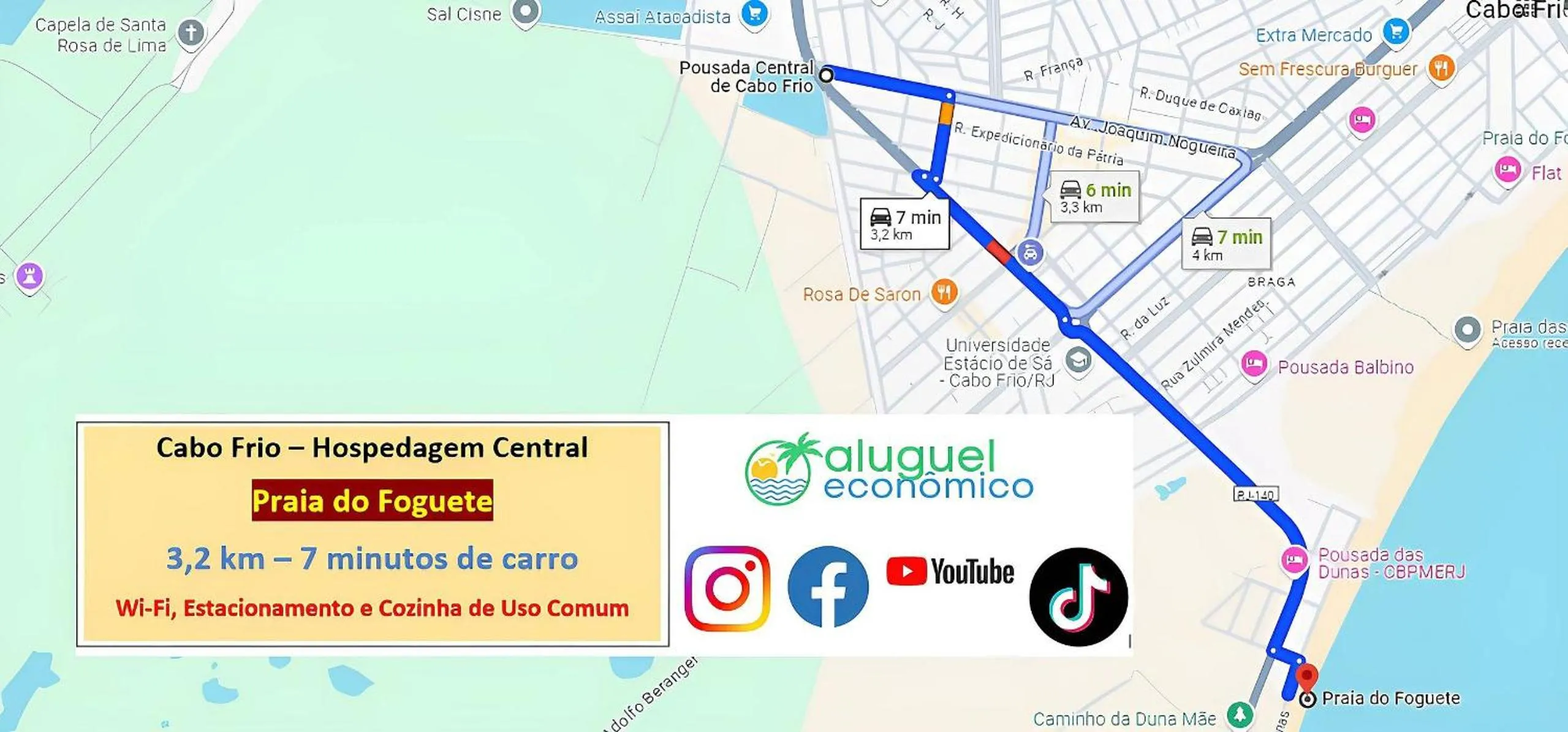 Location in Cabo Frio - Hospedagem Central - Aluguel Econômico