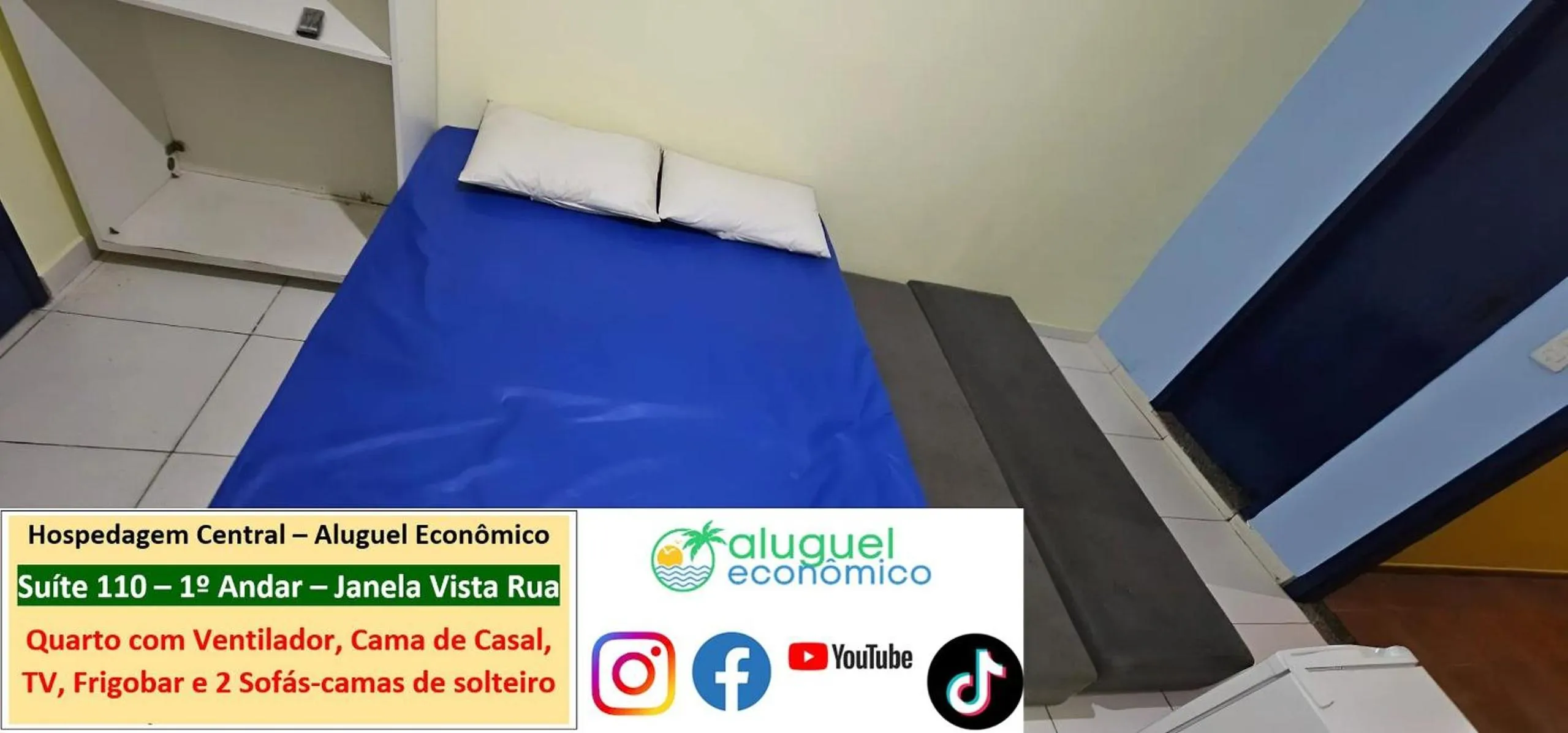 Bedroom, Bed in Cabo Frio - Hospedagem Central - Aluguel Econômico