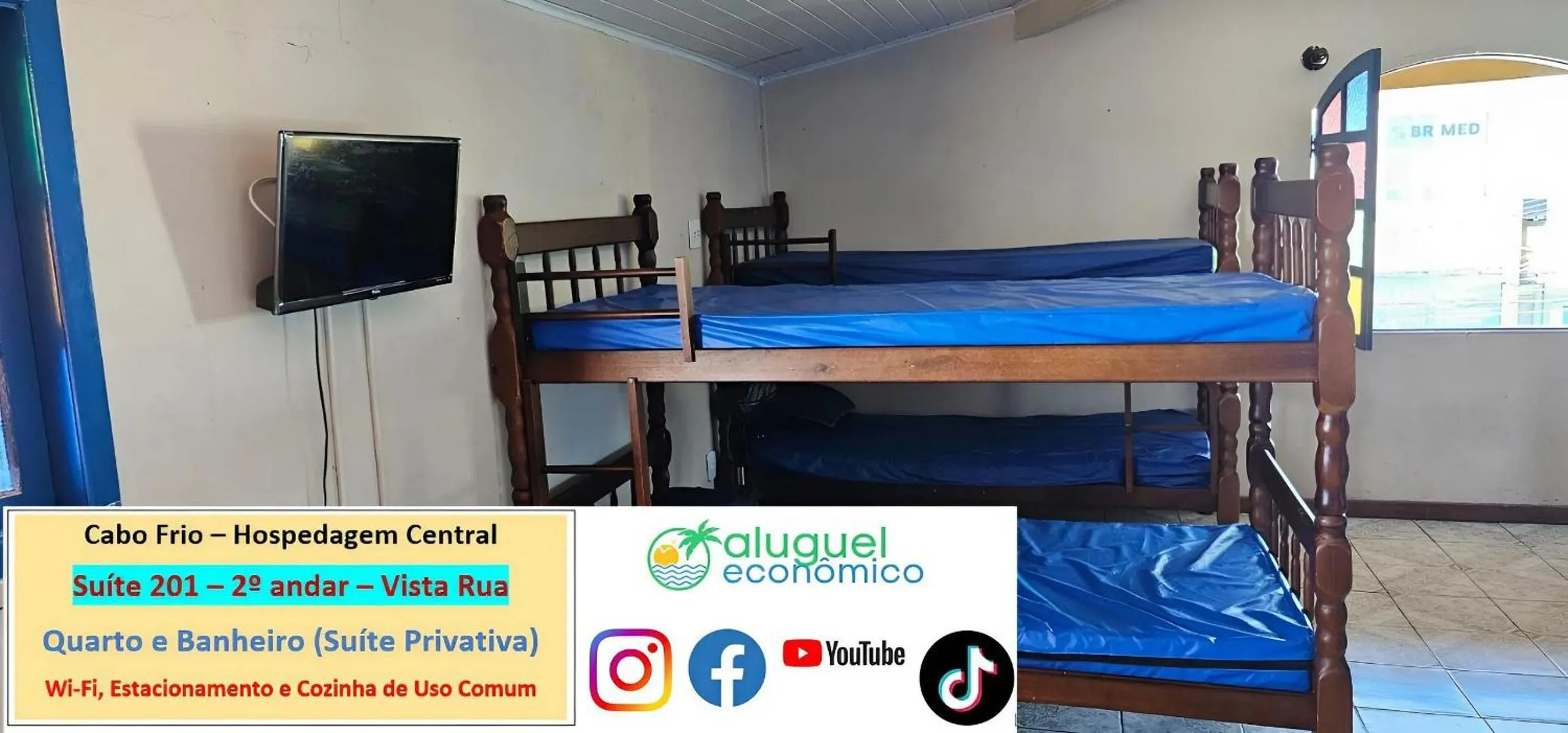 Bedroom, Bed in Cabo Frio - Hospedagem Central - Aluguel Econômico