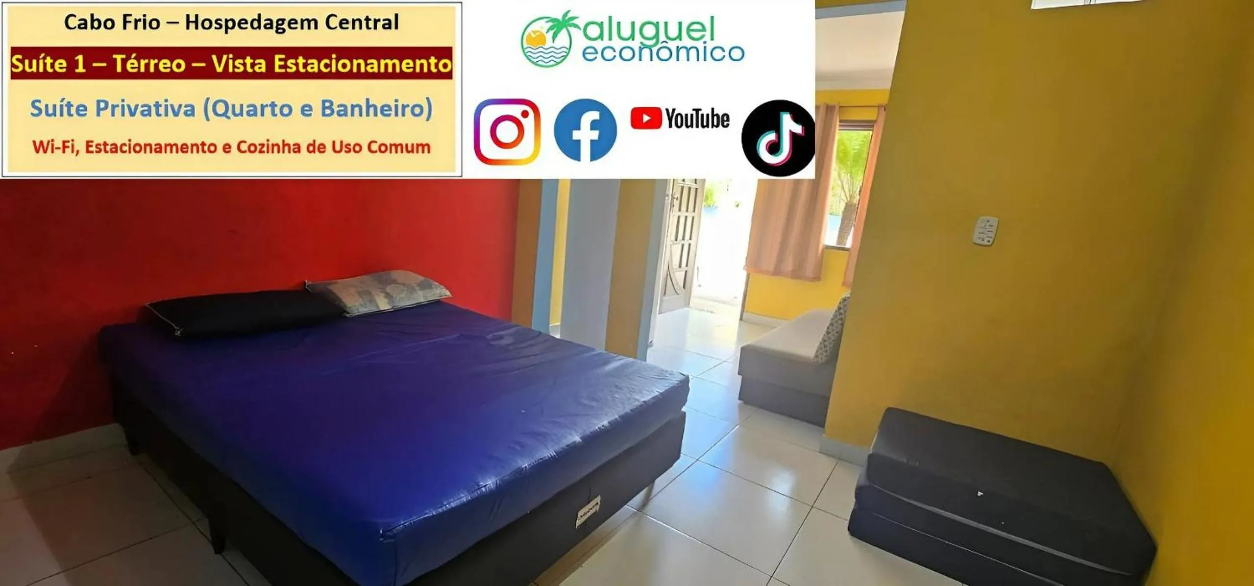 Bedroom, Bed in Cabo Frio - Hospedagem Central - Aluguel Econômico