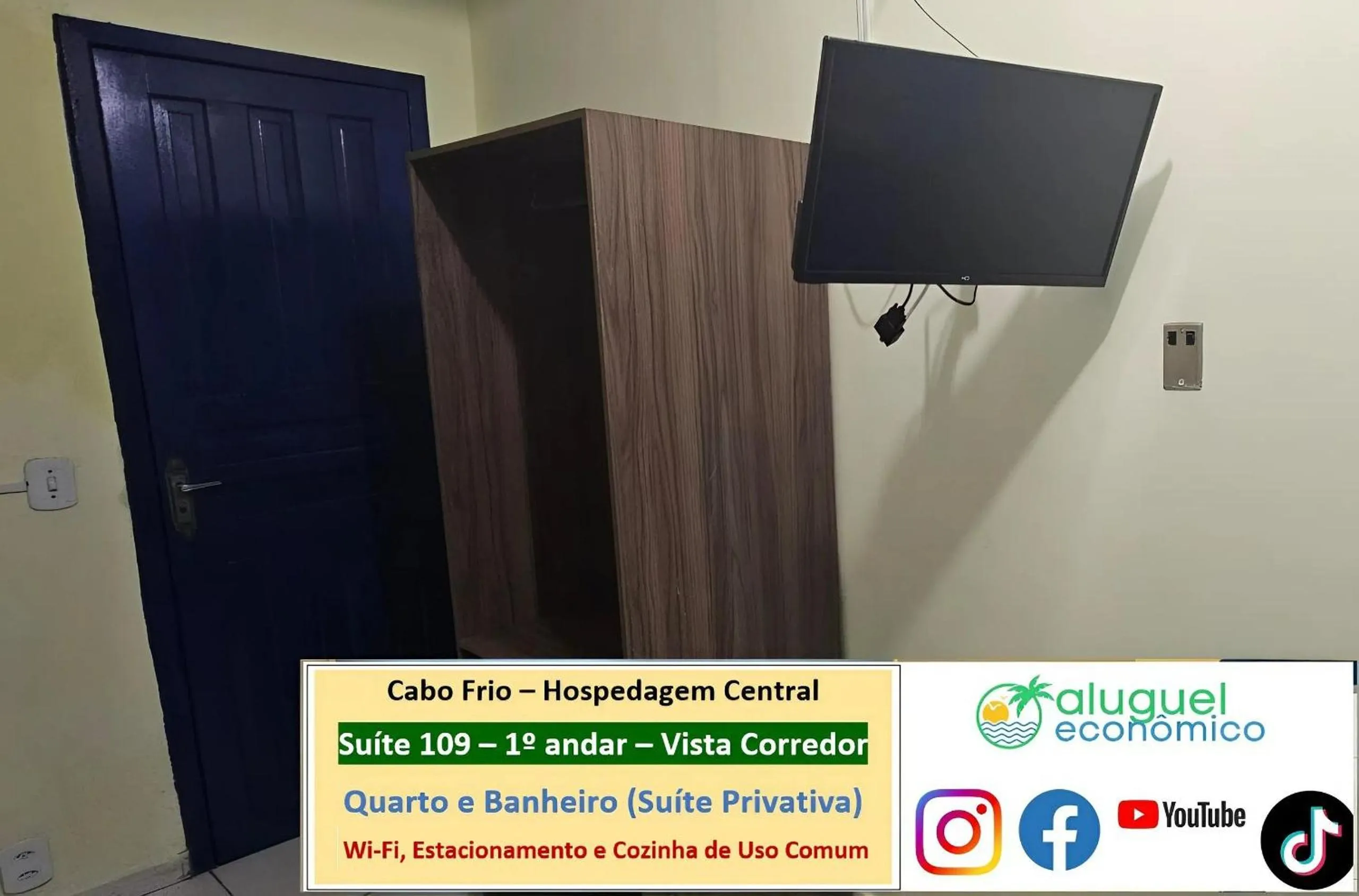 Bedroom in Cabo Frio - Hospedagem Central - Aluguel Econômico