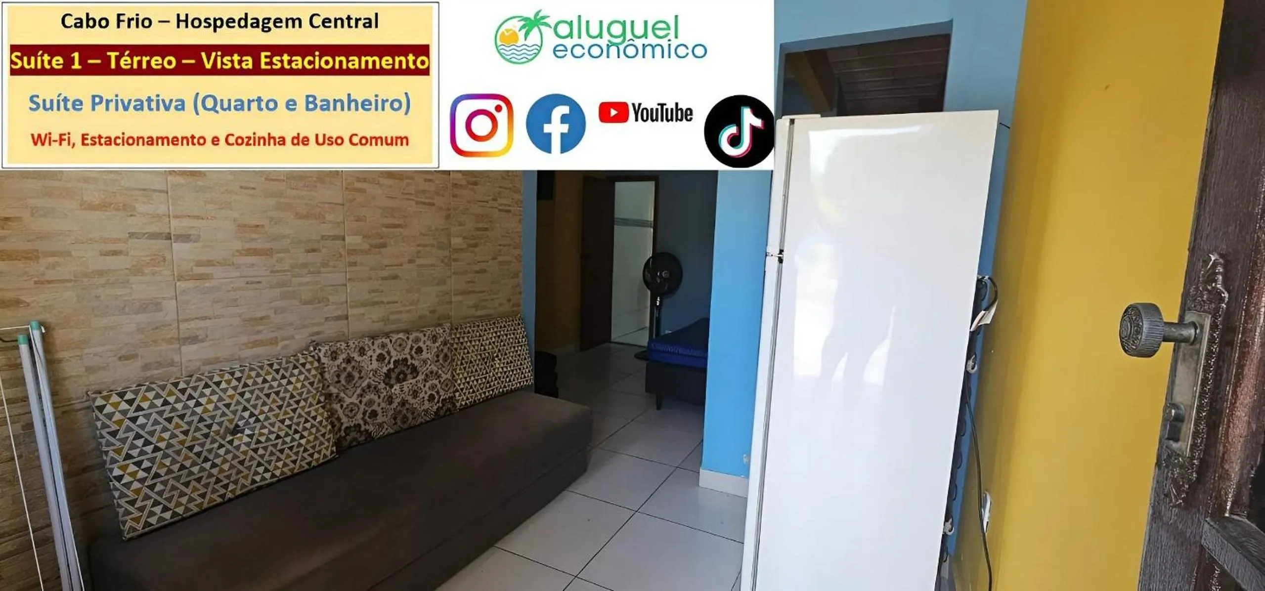 Bedroom in Cabo Frio - Hospedagem Central - Aluguel Econômico