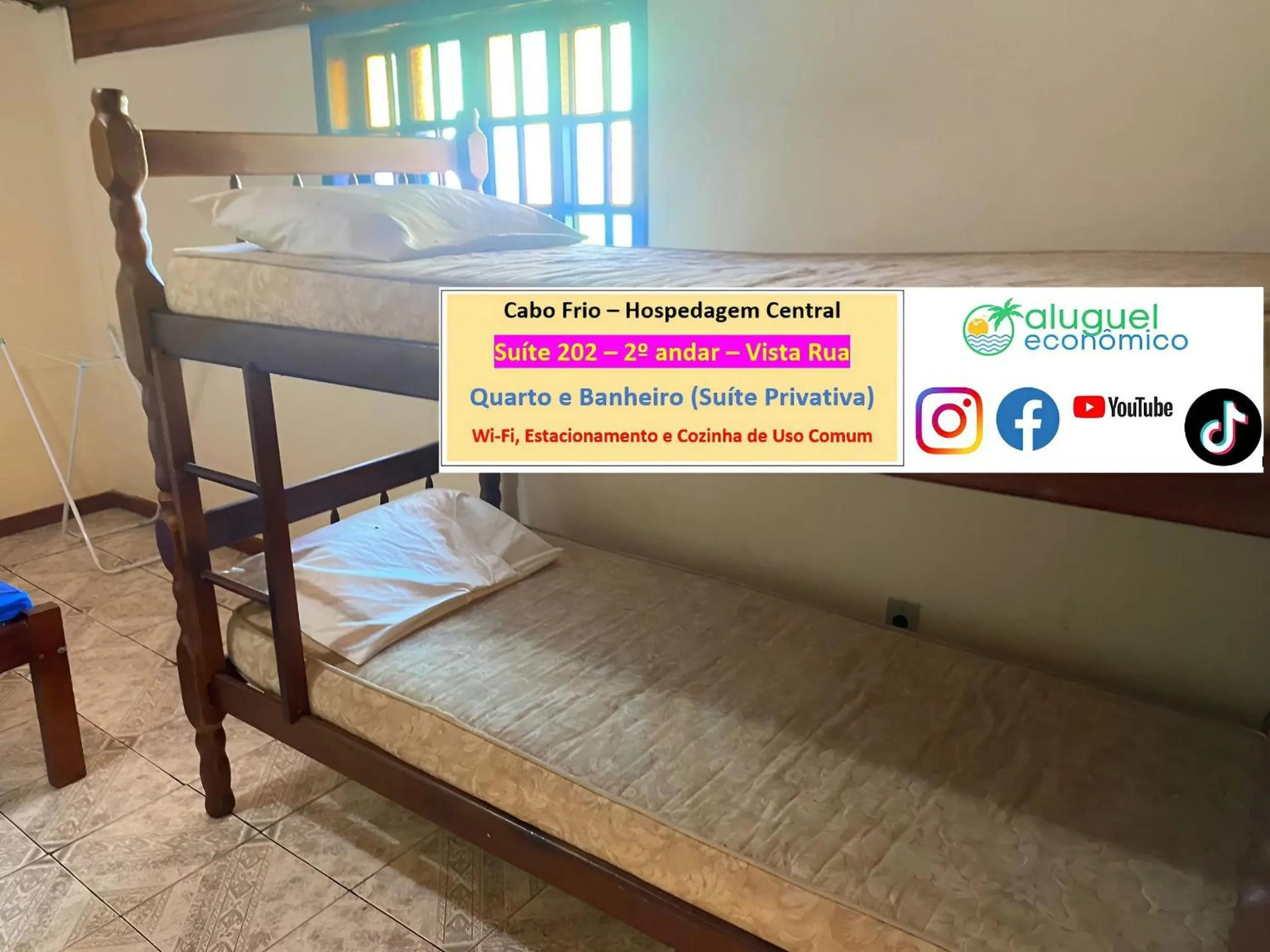 Bedroom, Bed in Cabo Frio - Hospedagem Central - Aluguel Econômico