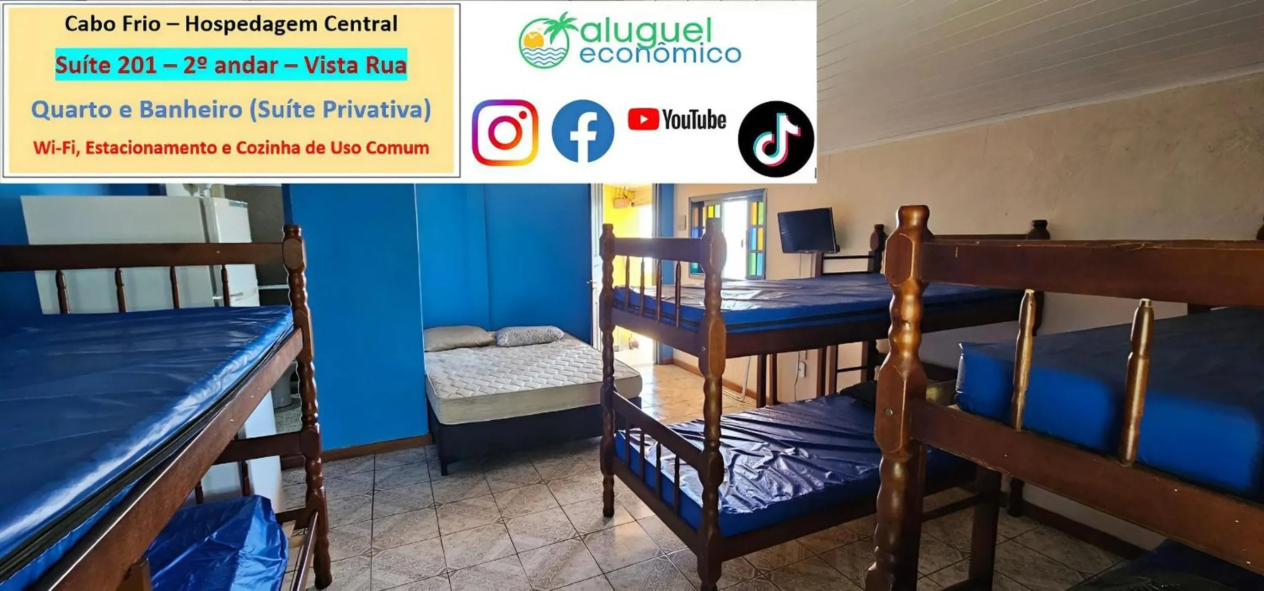 Bedroom, Bed in Cabo Frio - Hospedagem Central - Aluguel Econômico