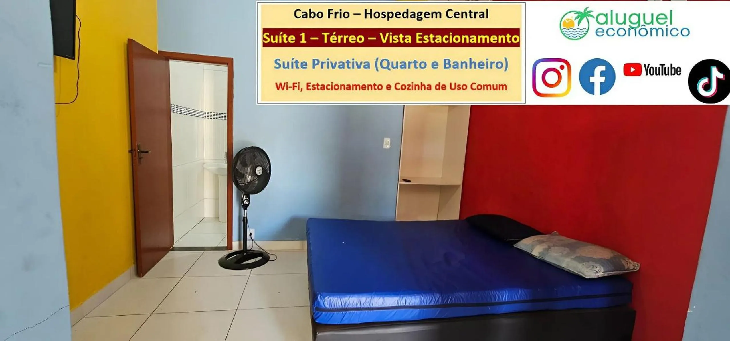 Bedroom, Bed in Cabo Frio - Hospedagem Central - Aluguel Econômico