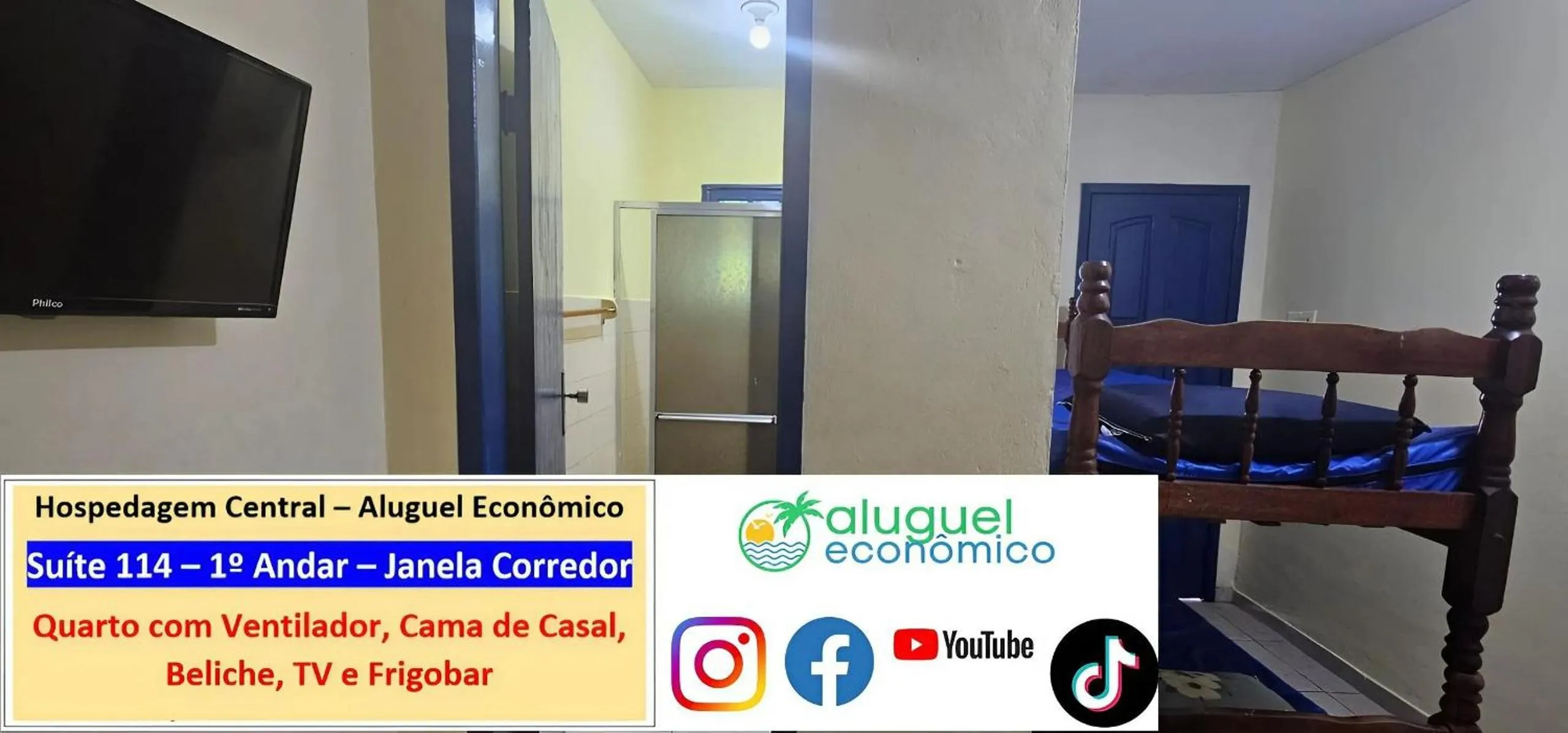 Bedroom in Cabo Frio - Hospedagem Central - Aluguel Econômico