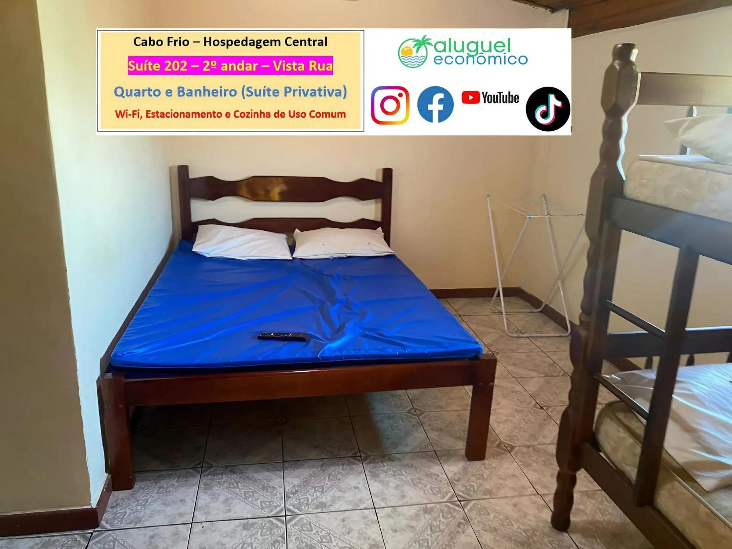Bedroom, Bed in Cabo Frio - Hospedagem Central - Aluguel Econômico