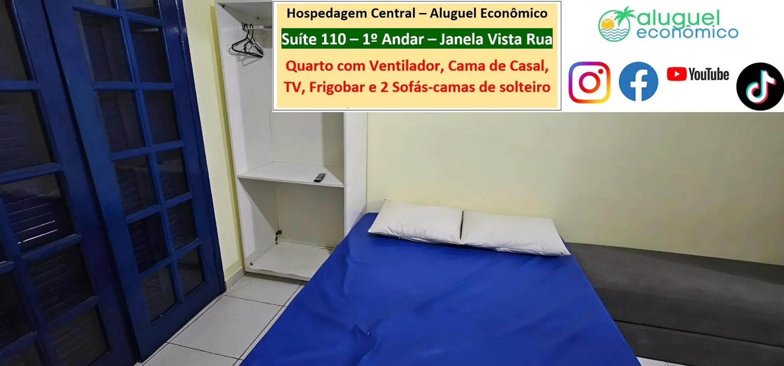 Bedroom, Bed in Cabo Frio - Hospedagem Central - Aluguel Econômico