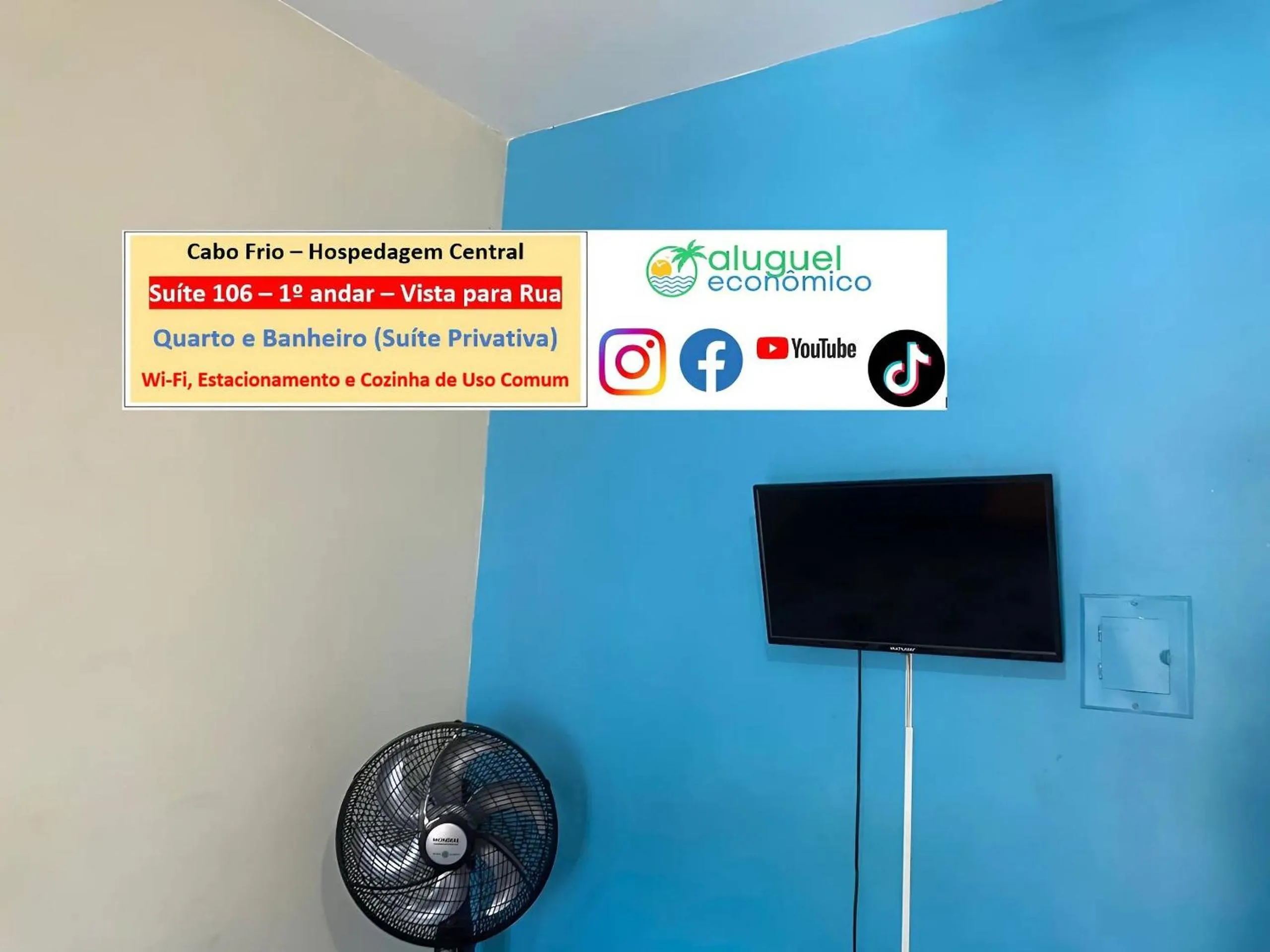 Bedroom in Cabo Frio - Hospedagem Central - Aluguel Econômico