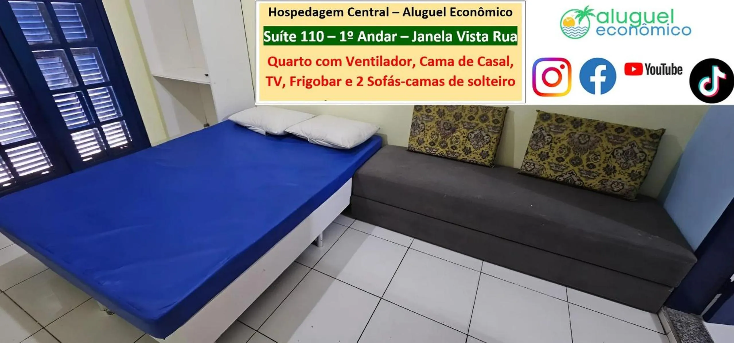 Bedroom, Bed in Cabo Frio - Hospedagem Central - Aluguel Econômico