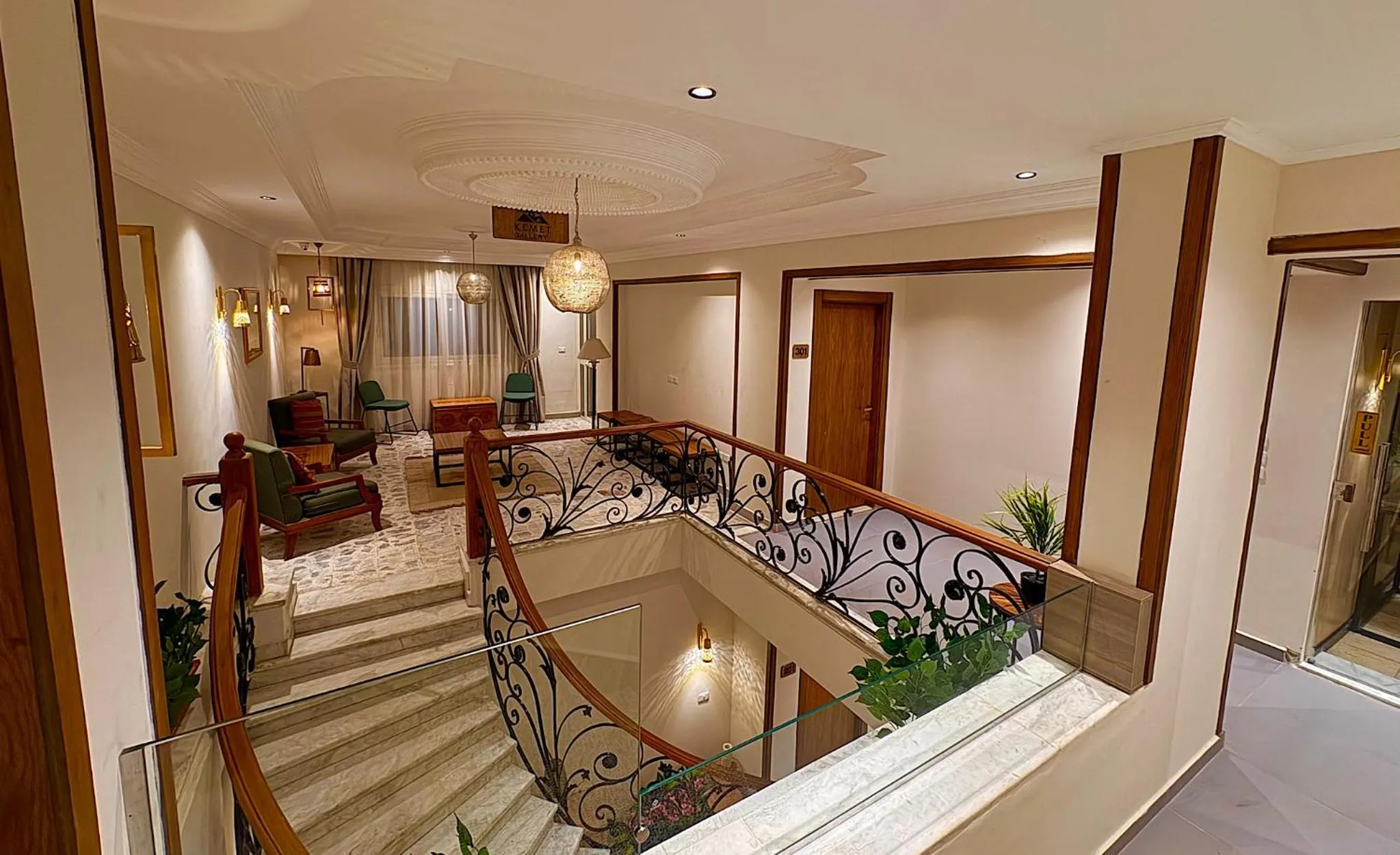 Seating area in Kemet Boutique Hotel