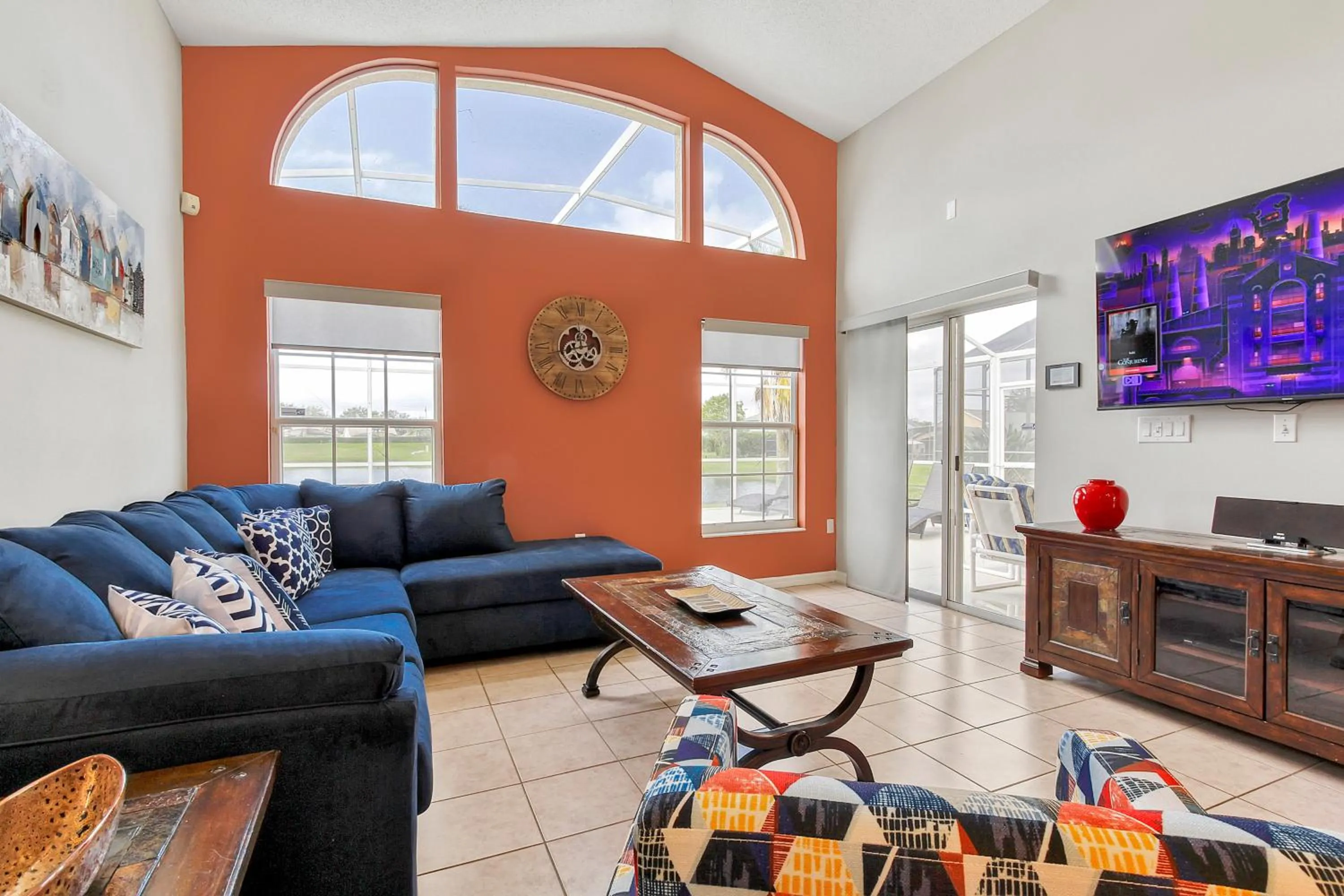 Communal lounge/ TV room in Star Lake Oasis - 4 bed family pool home