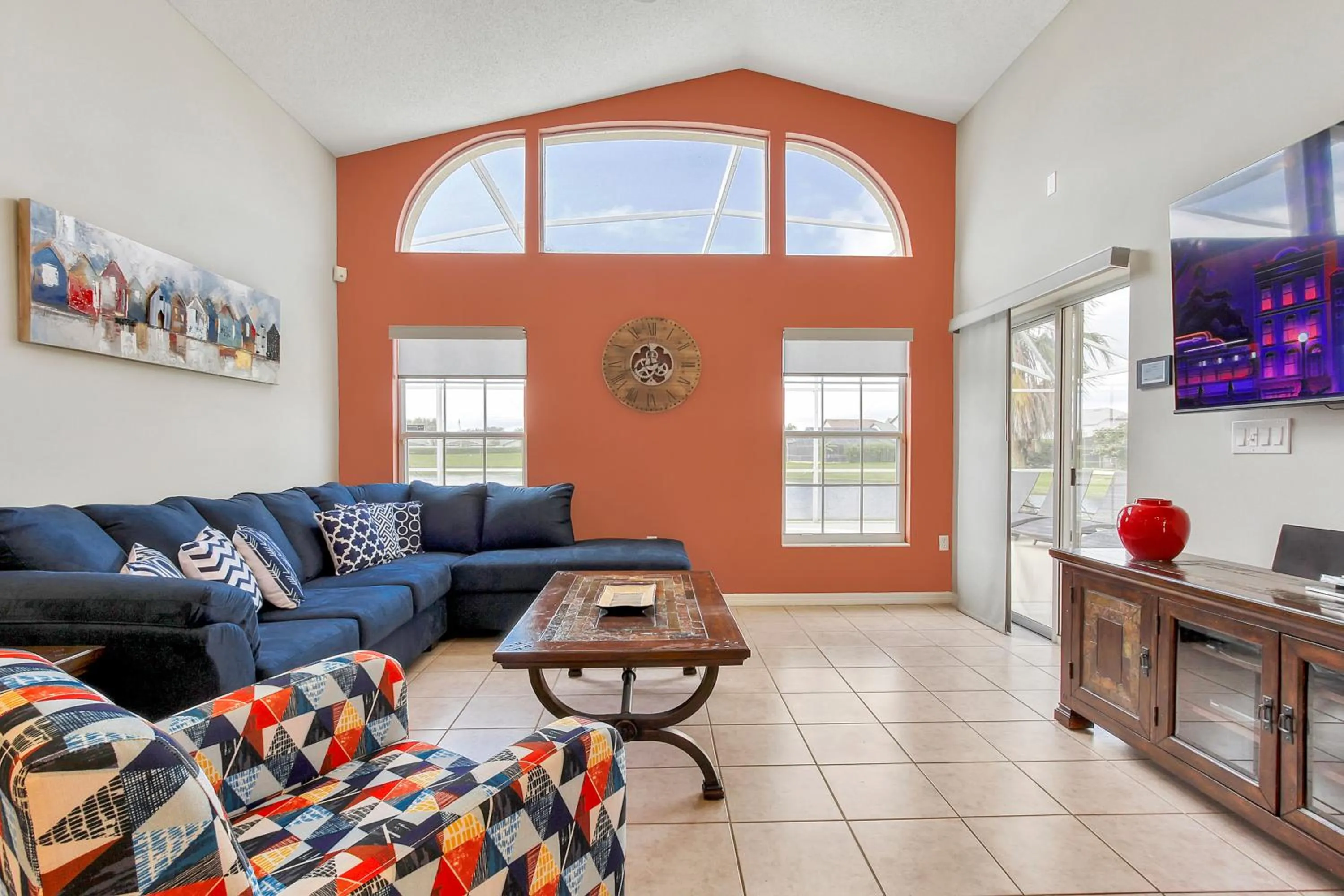 TV and multimedia in Star Lake Oasis - 4 bed family pool home
