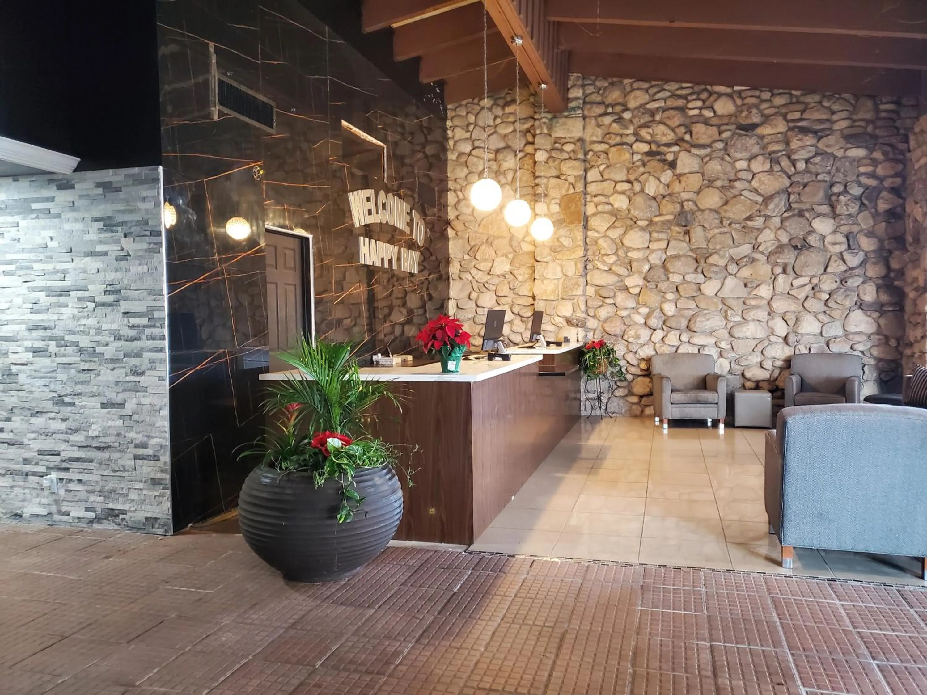 Seating area in Happy Bay