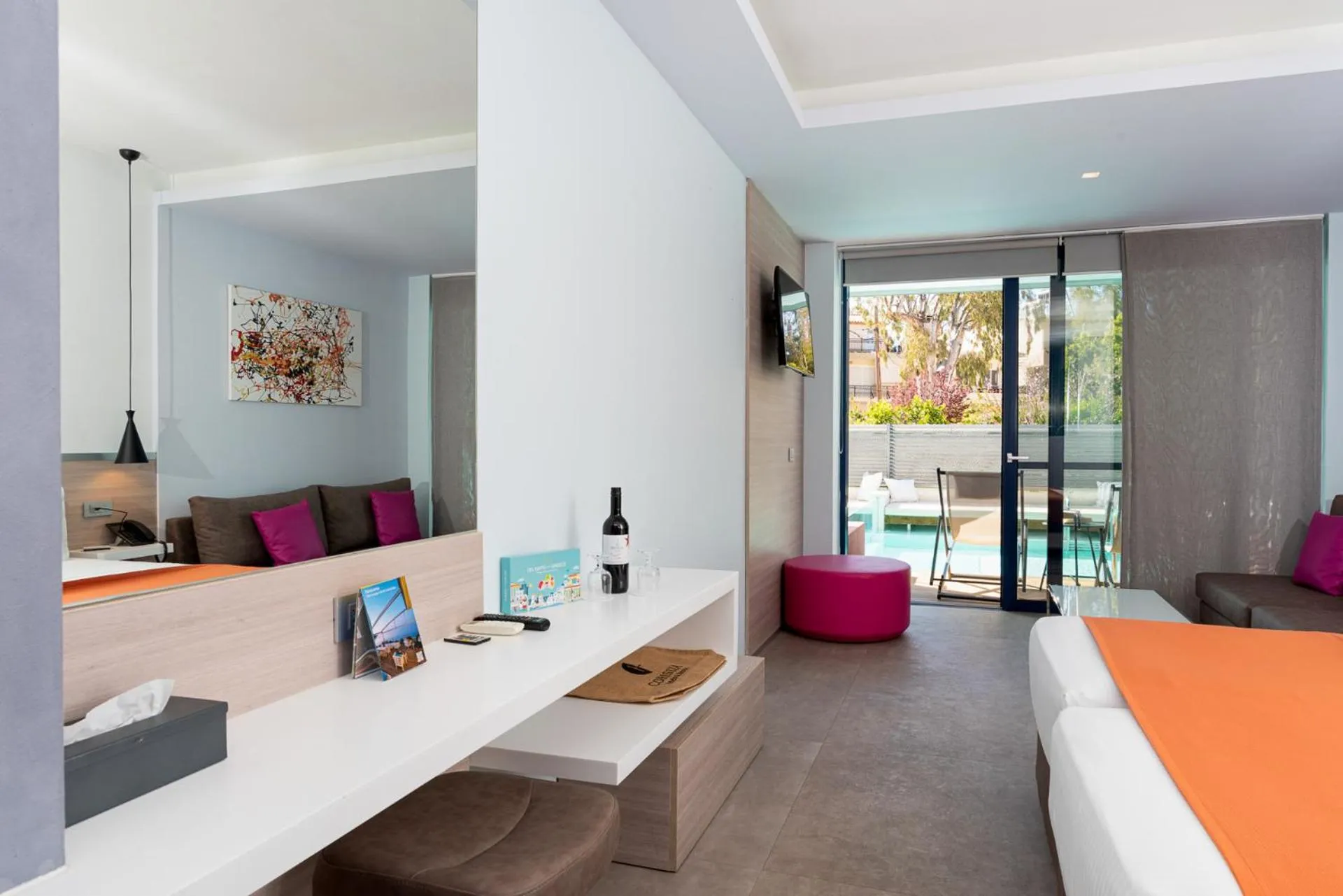 Living room, Bed in Harmony Boutique Resort - Adults oriented