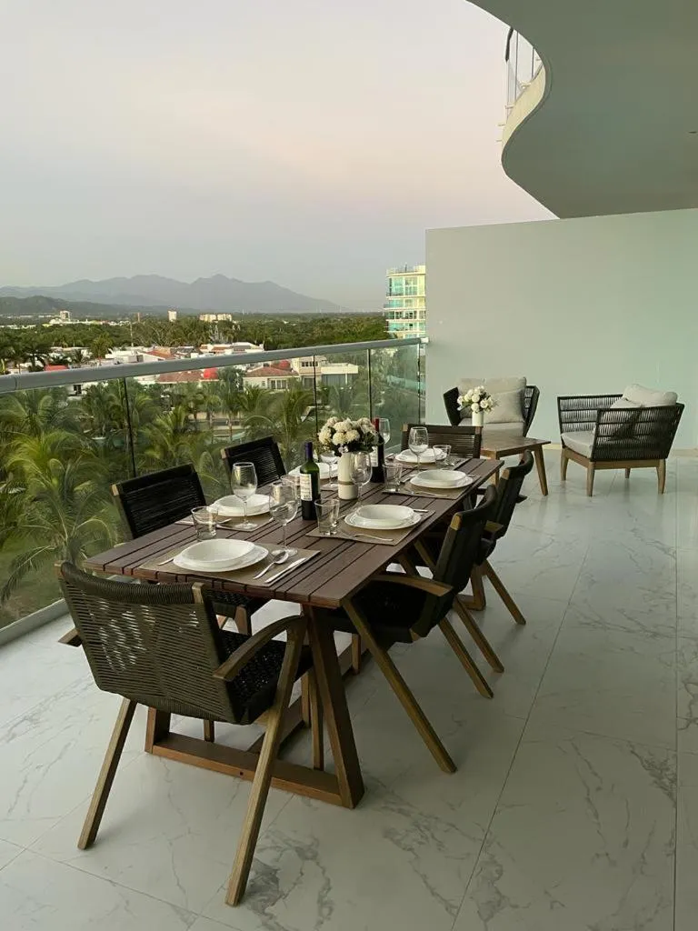 Balcony/Terrace in Maritima Front Beach Apartment