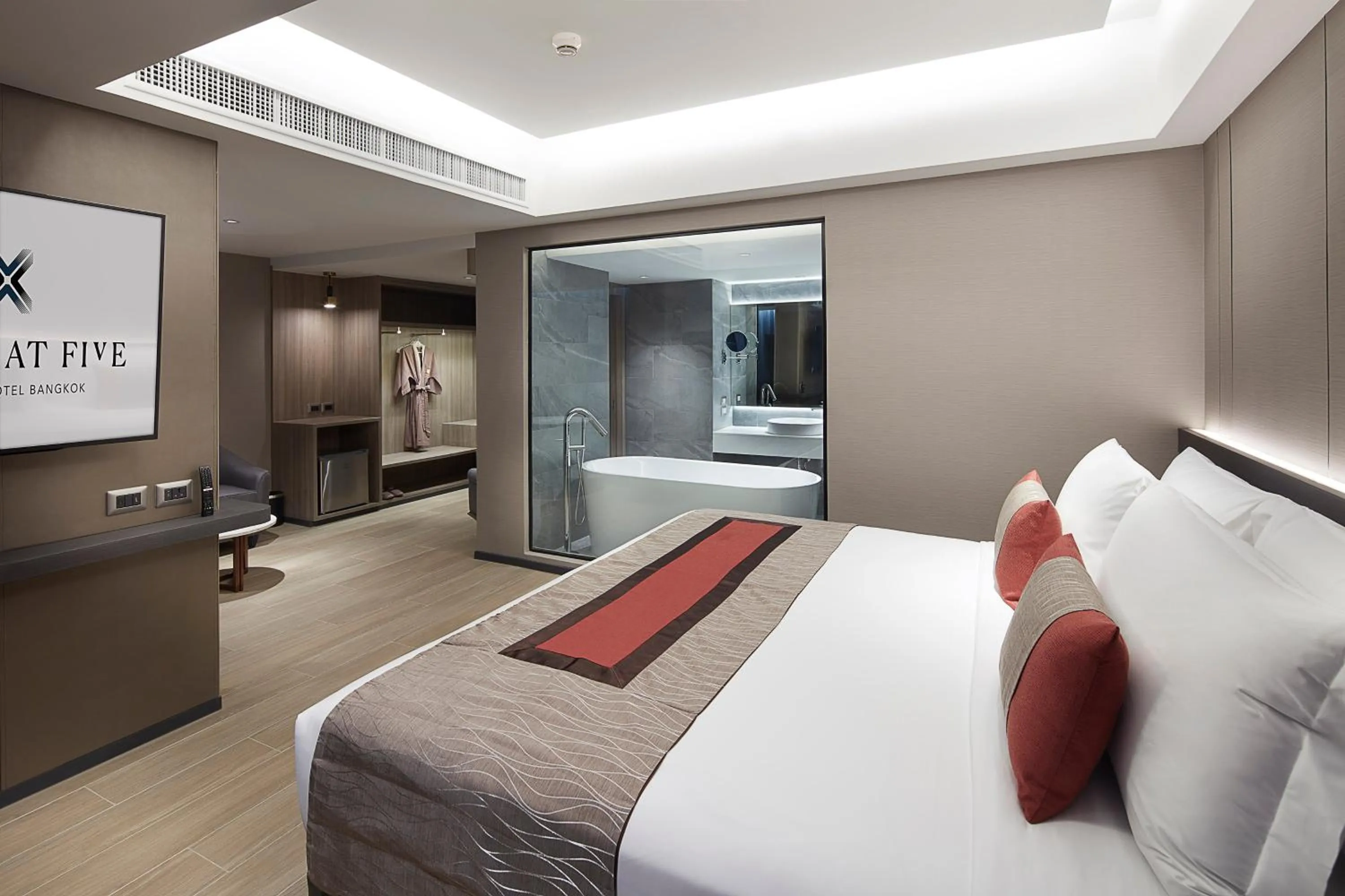 Bed in Grace At Five by Grace Hotel Bangkok