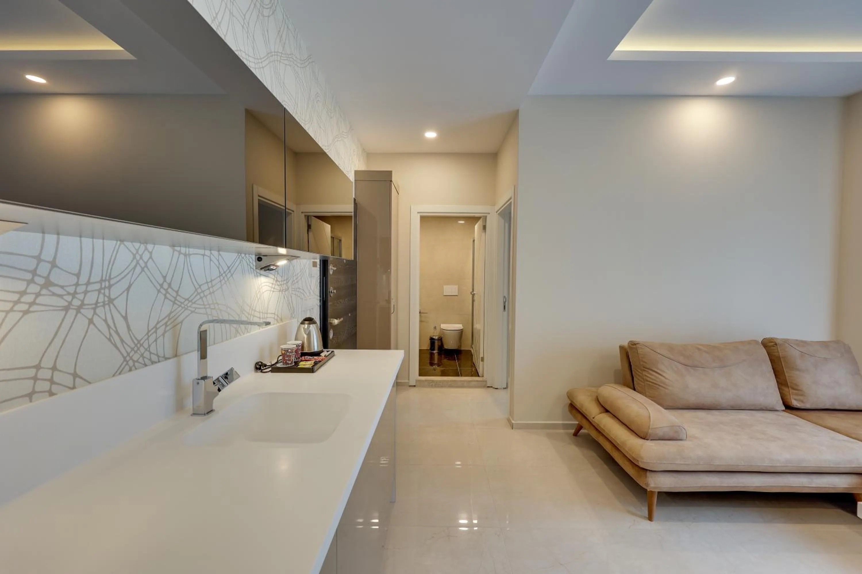 Living room in Ege Birlik Seasight Suites